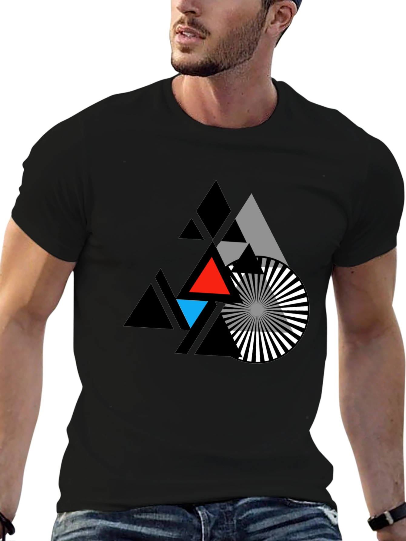 Geometric Triangle Graphic T-Shirt