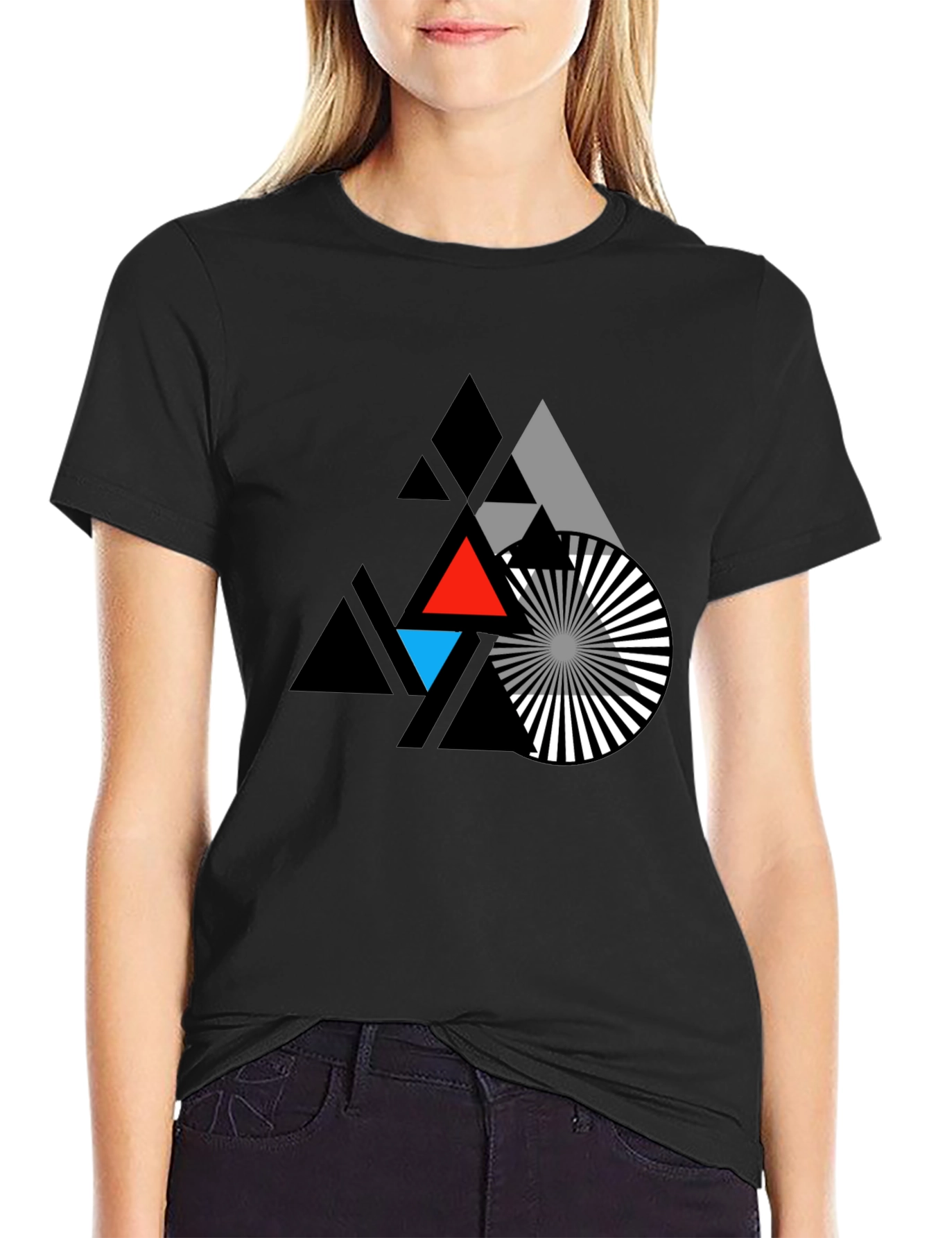 Geometric Triangle Graphic T-Shirt