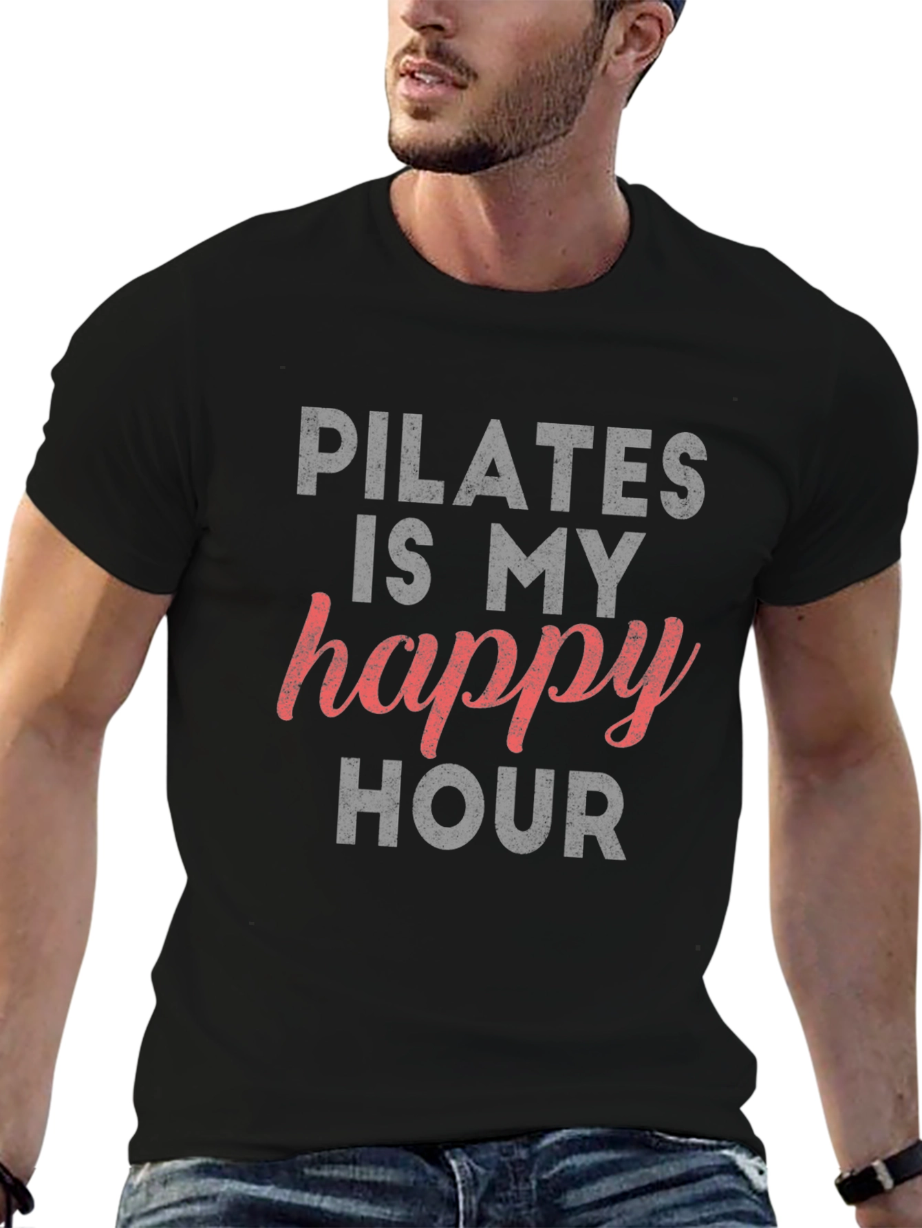 Pilates Happy Hour Graphic Tee - Black