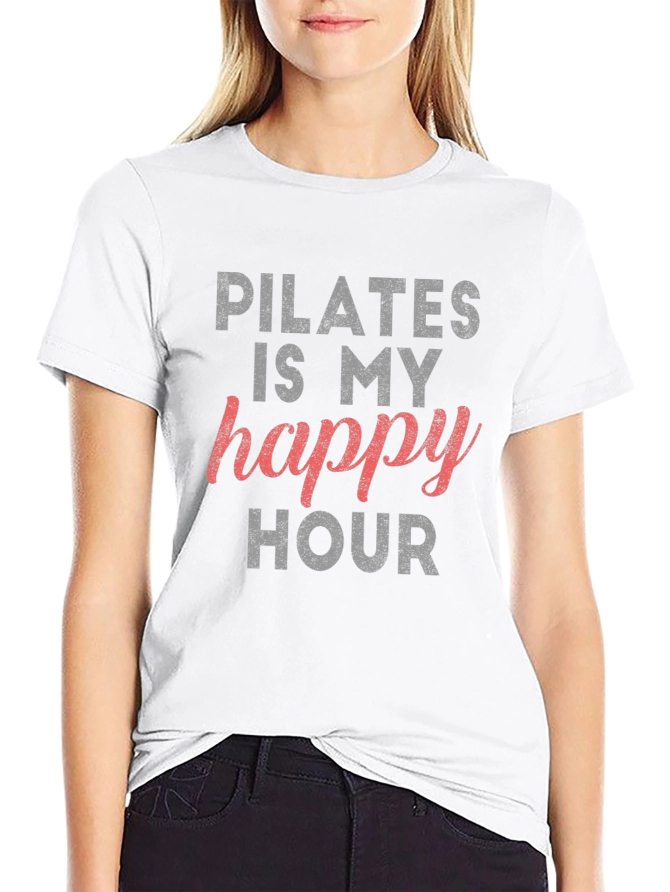 Pilates Happy Hour Graphic Tee - Black
