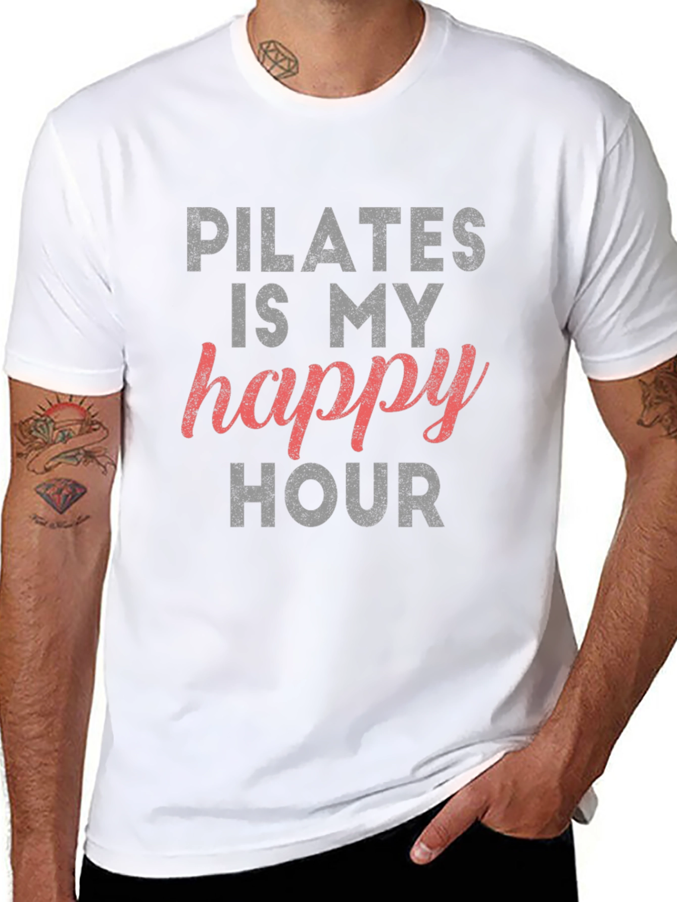 Pilates Happy Hour Graphic Tee - Black