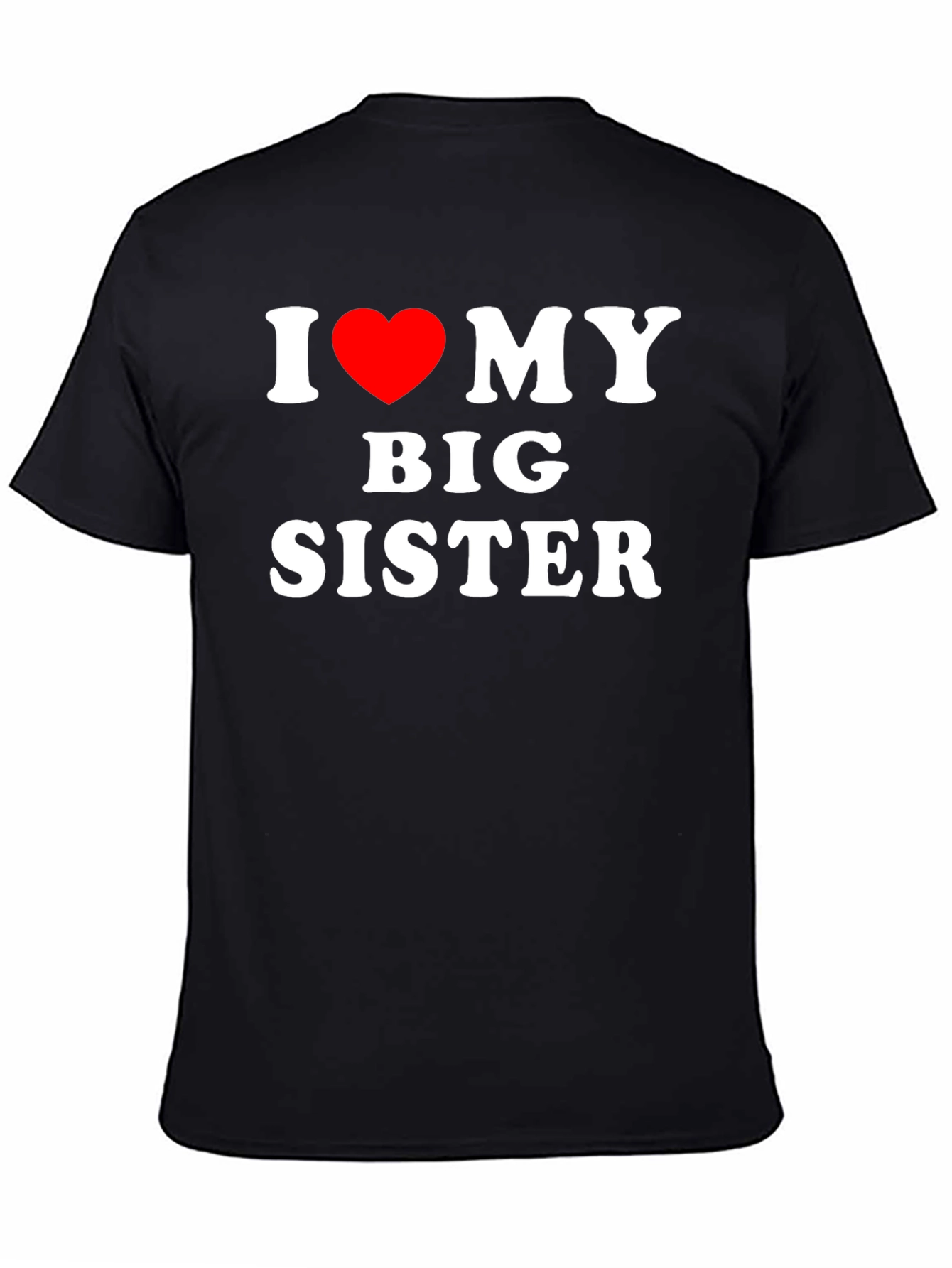 I Heart My Big Sister Black T-Shirt