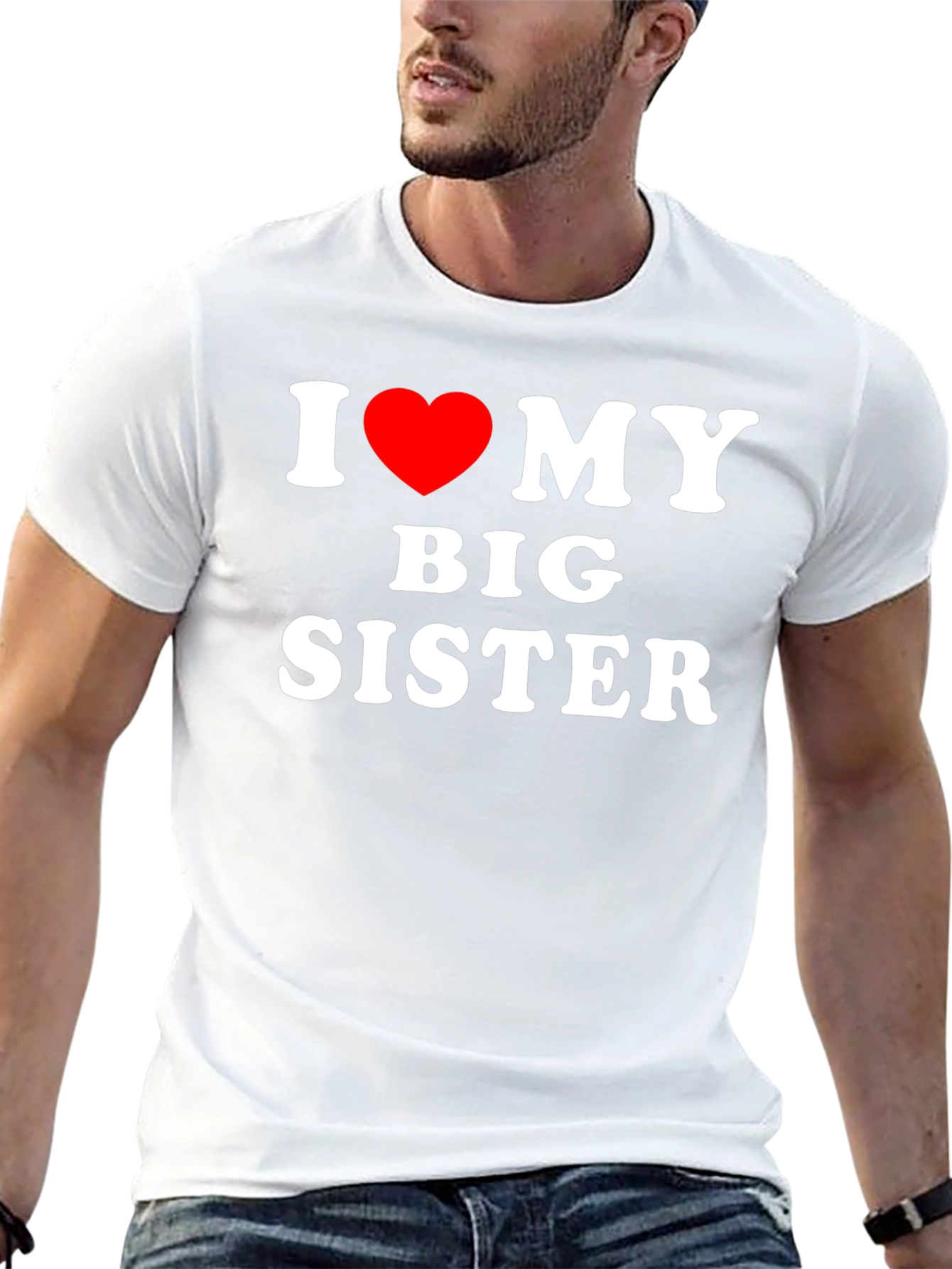 I Heart My Big Sister Black T-Shirt