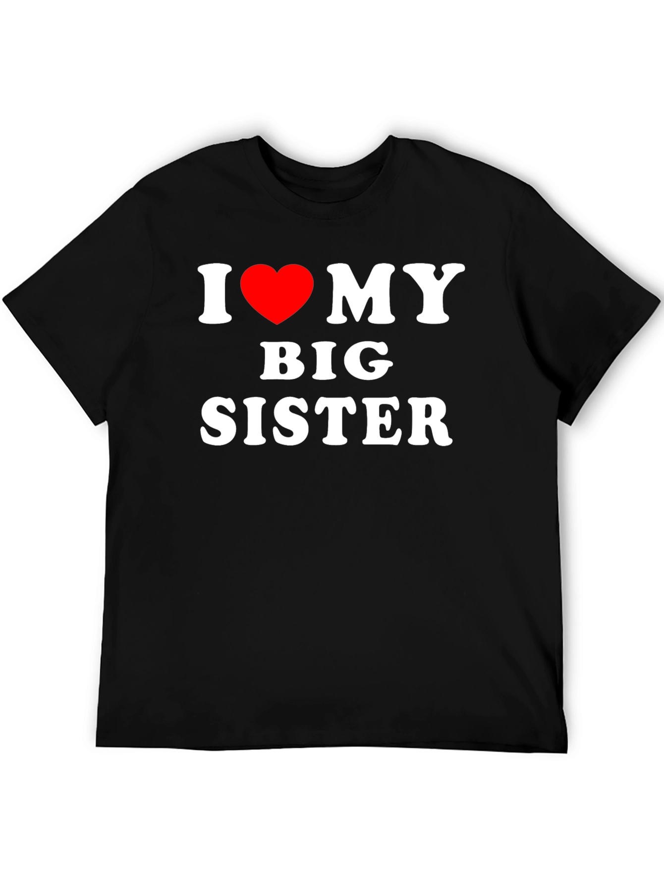 I Heart My Big Sister Black T-Shirt