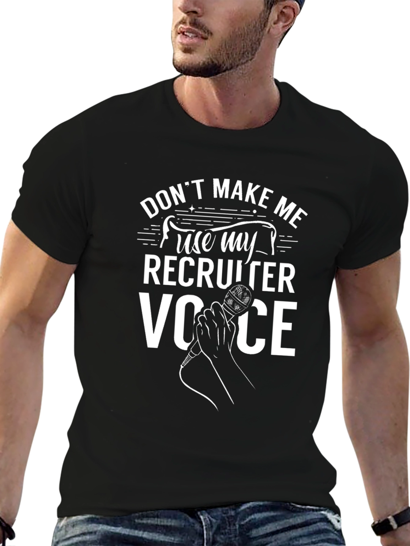 Recruiter Voice Graphic Tee - Black Crew Neck