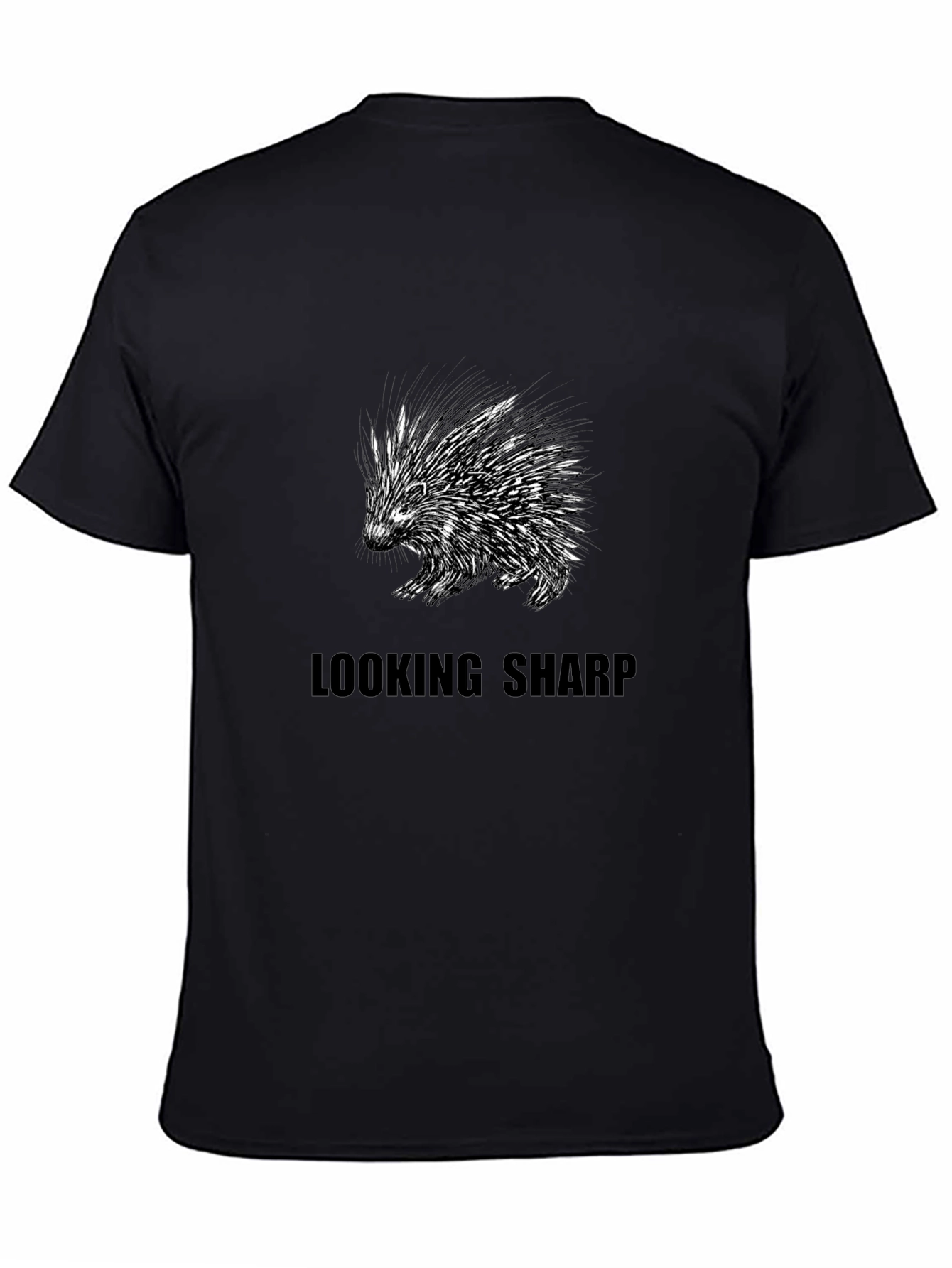 Looking Sharp Porcupine Graphic Tee - Black