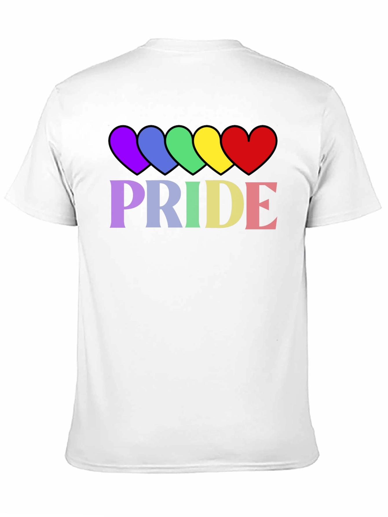Pride Rainbow Hearts T-Shirt - Black