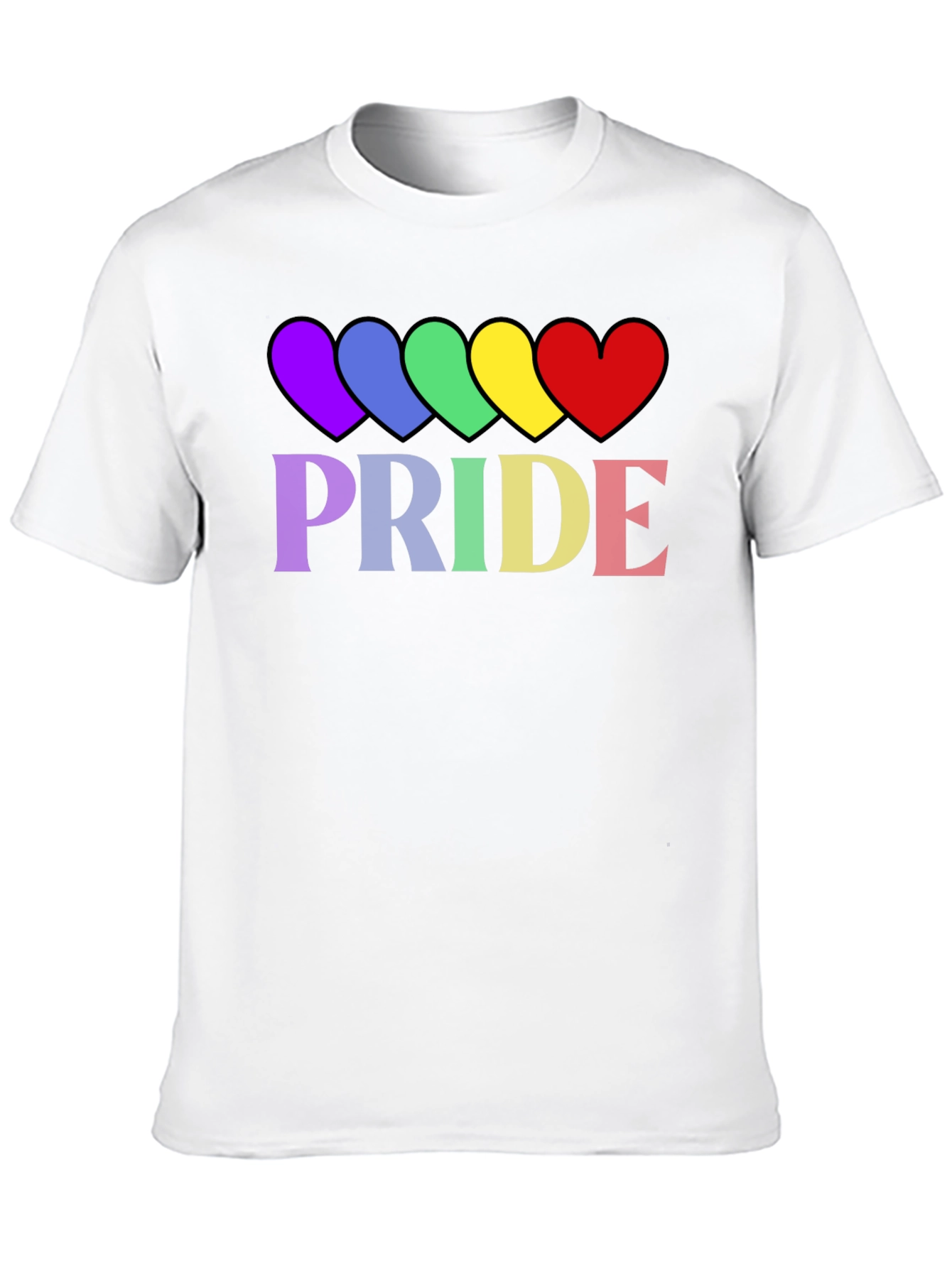 Pride Rainbow Hearts T-Shirt - Black
