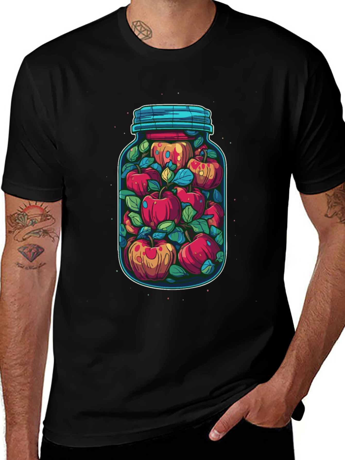 Jar of Apples Graphic Tee - Quirky Fruit Design