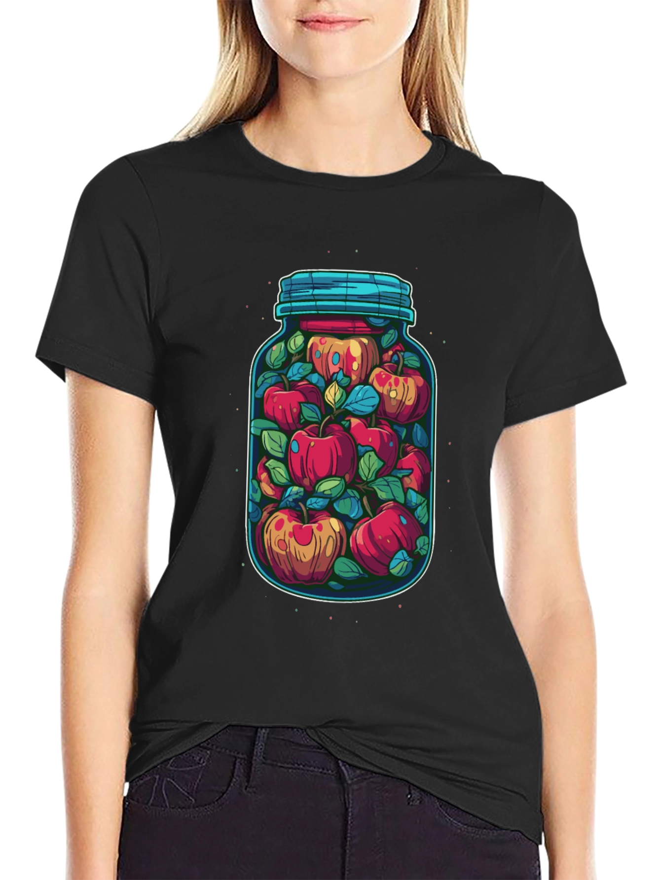 Jar of Apples Graphic Tee - Quirky Fruit Design