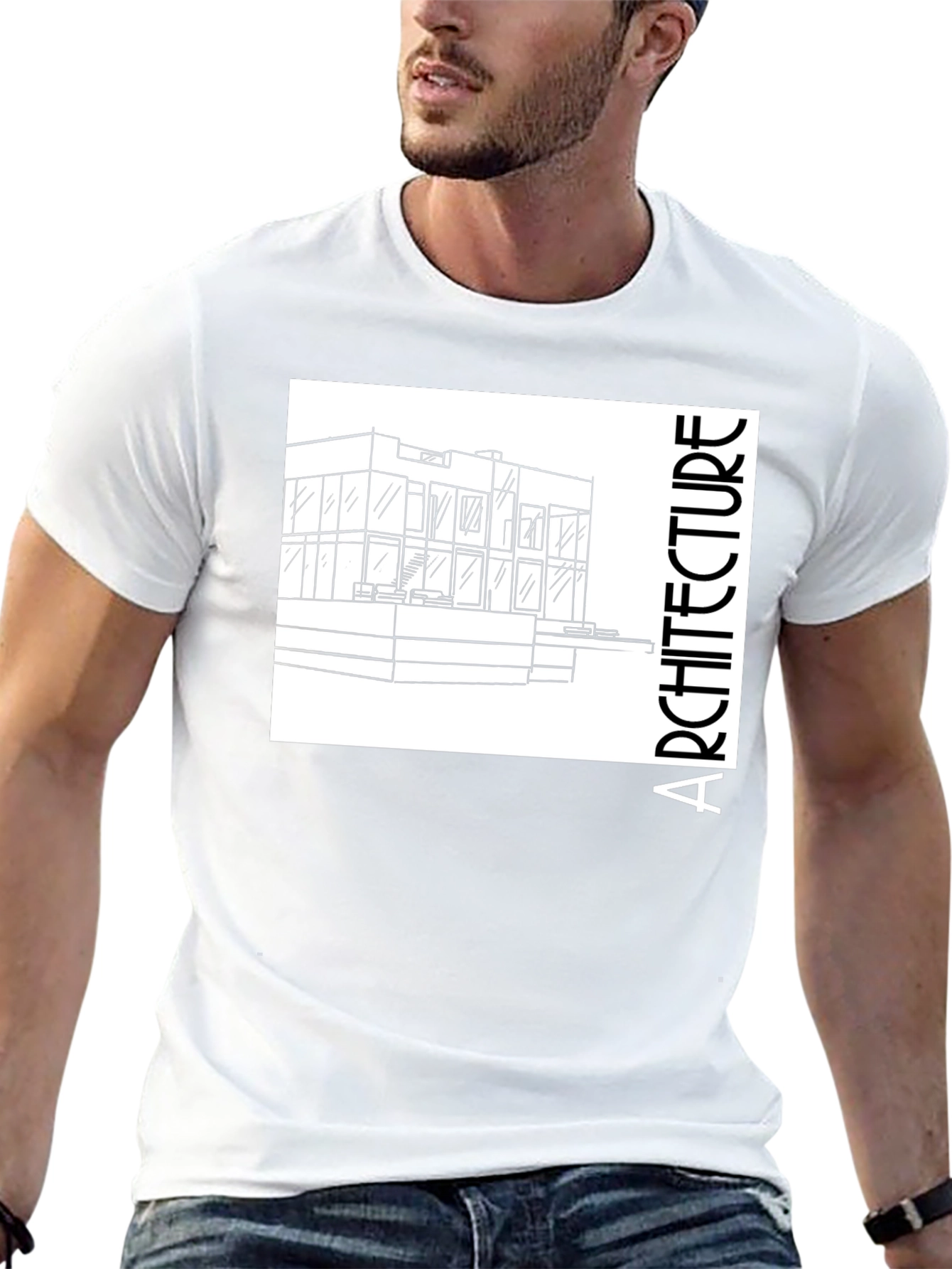 Architecture Tee - Modern Building Sketch Black T-Shirt
