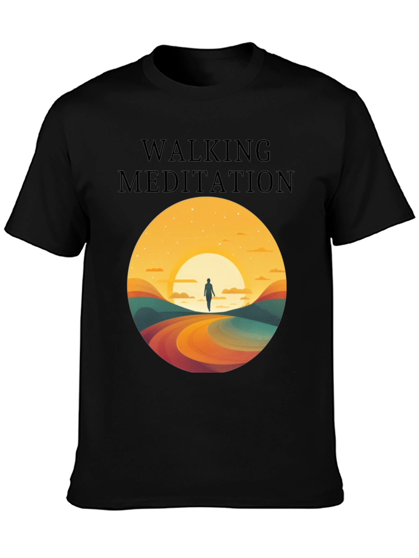 Walking Meditation Graphic Tee - Zen Mindful Shirt