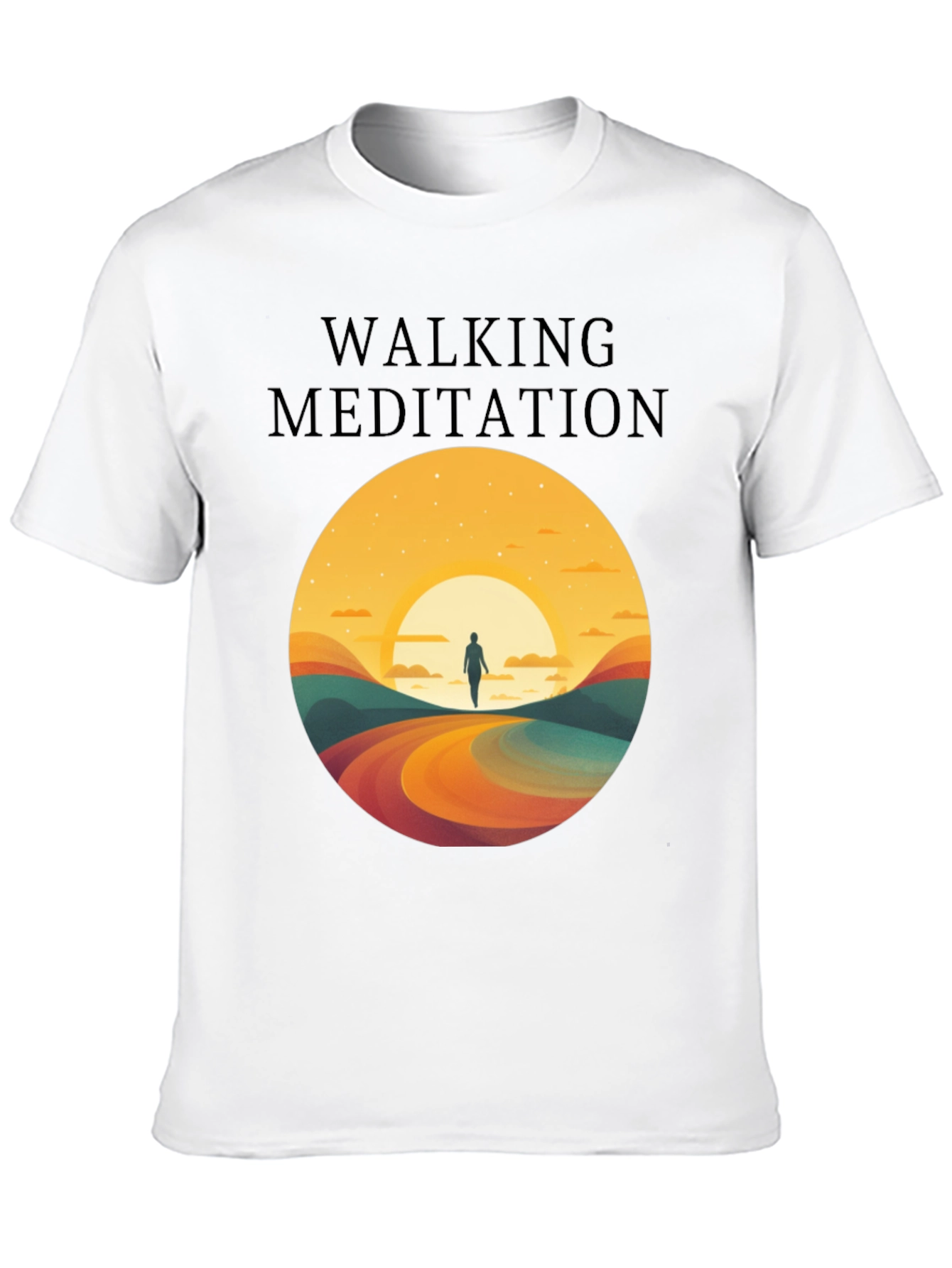 Walking Meditation Graphic Tee - Zen Mindful Shirt