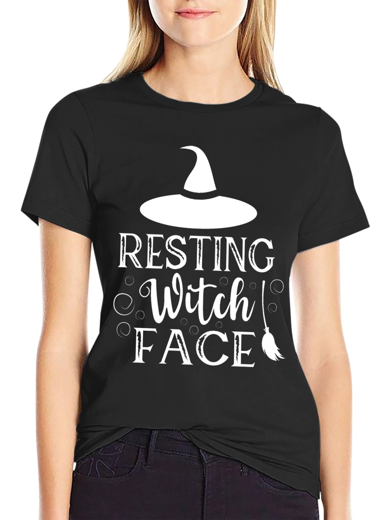 Resting Witch Face T-Shirt - Halloween Graphic Tee