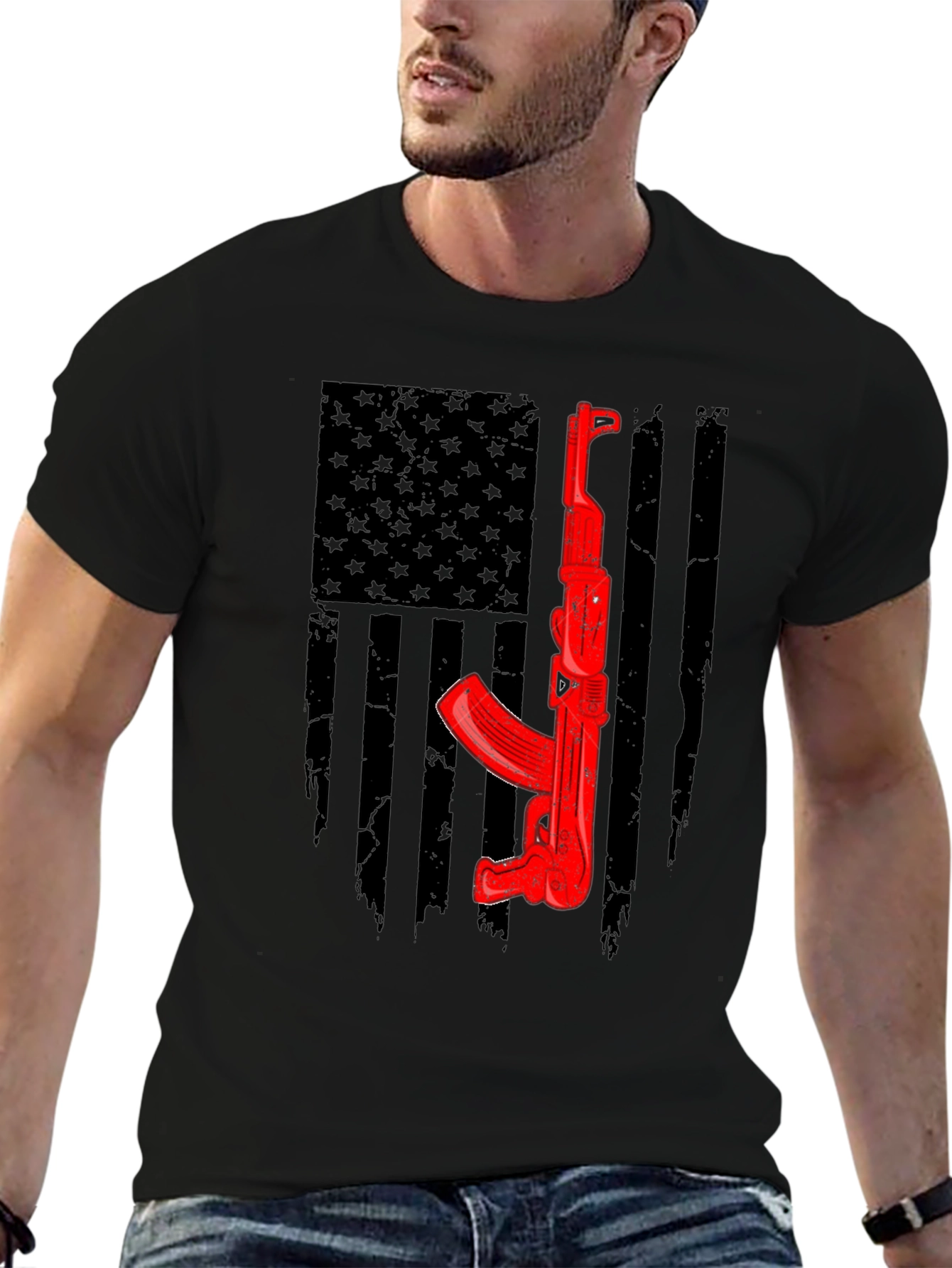 American Flag AK-47 Graphic Tee