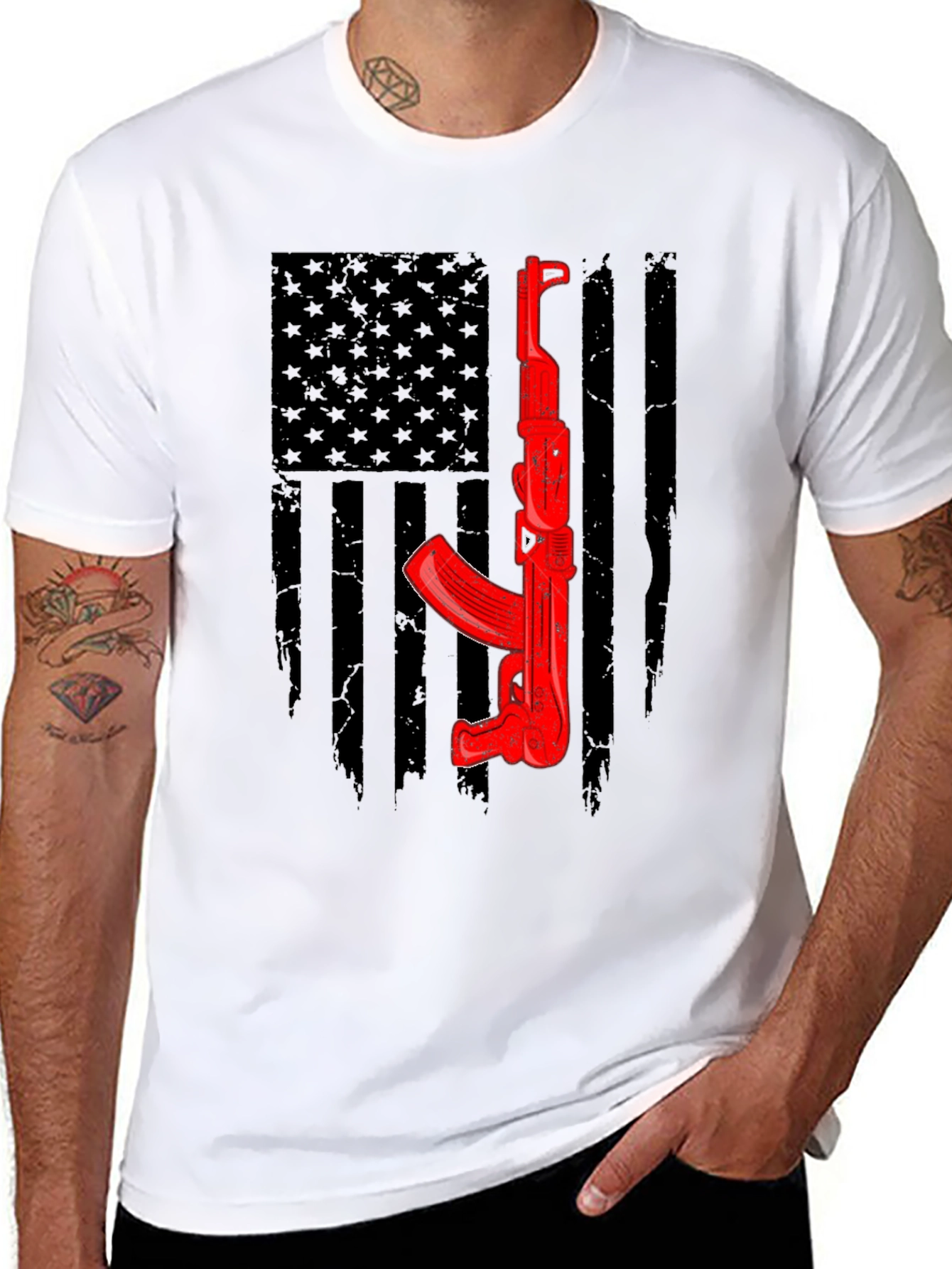 American Flag AK-47 Graphic Tee