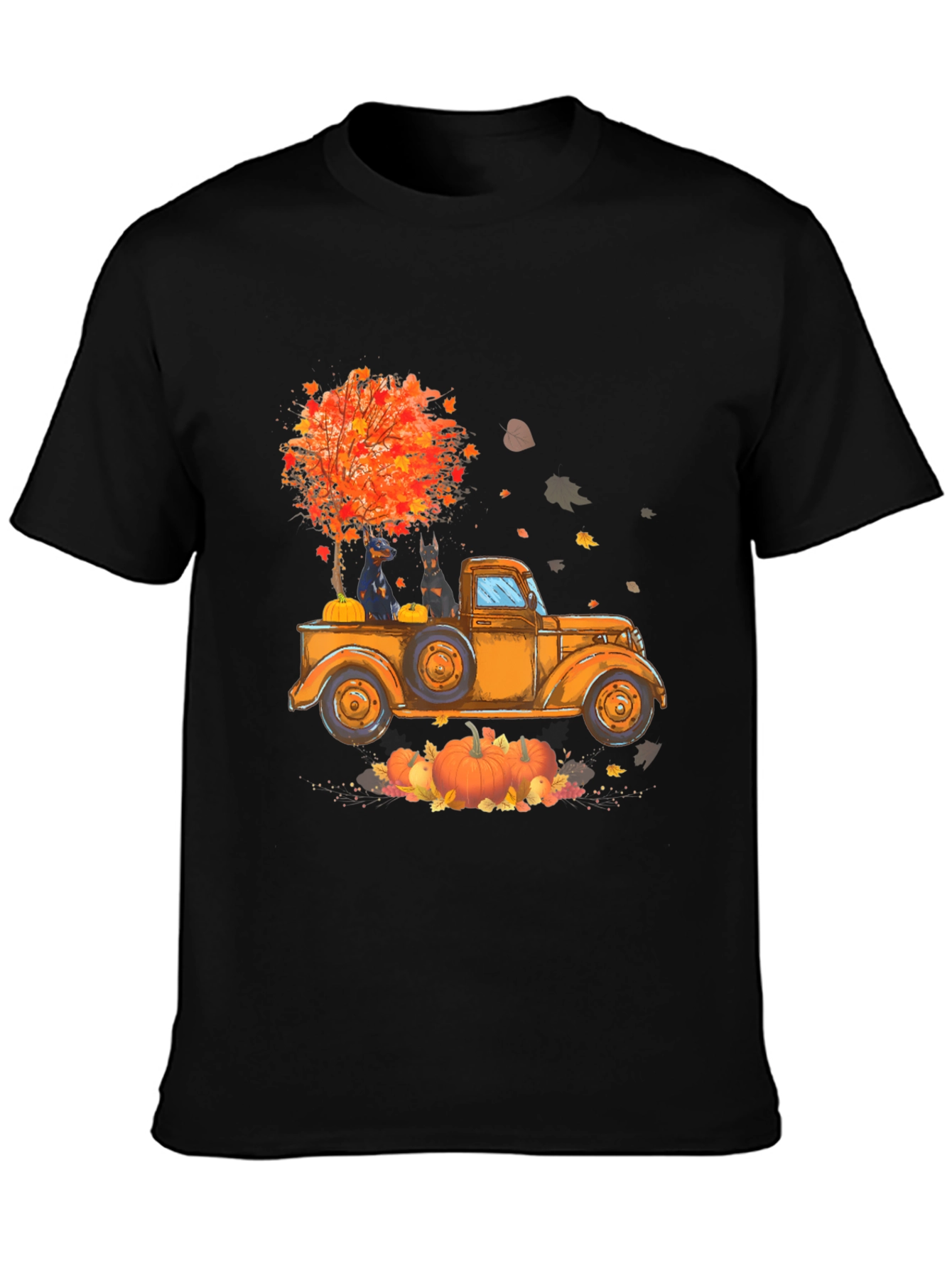 Fall Truck Dobermans Graphic Tee