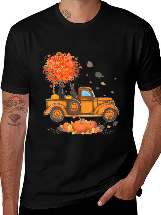 Fall Truck Dobermans Graphic Tee