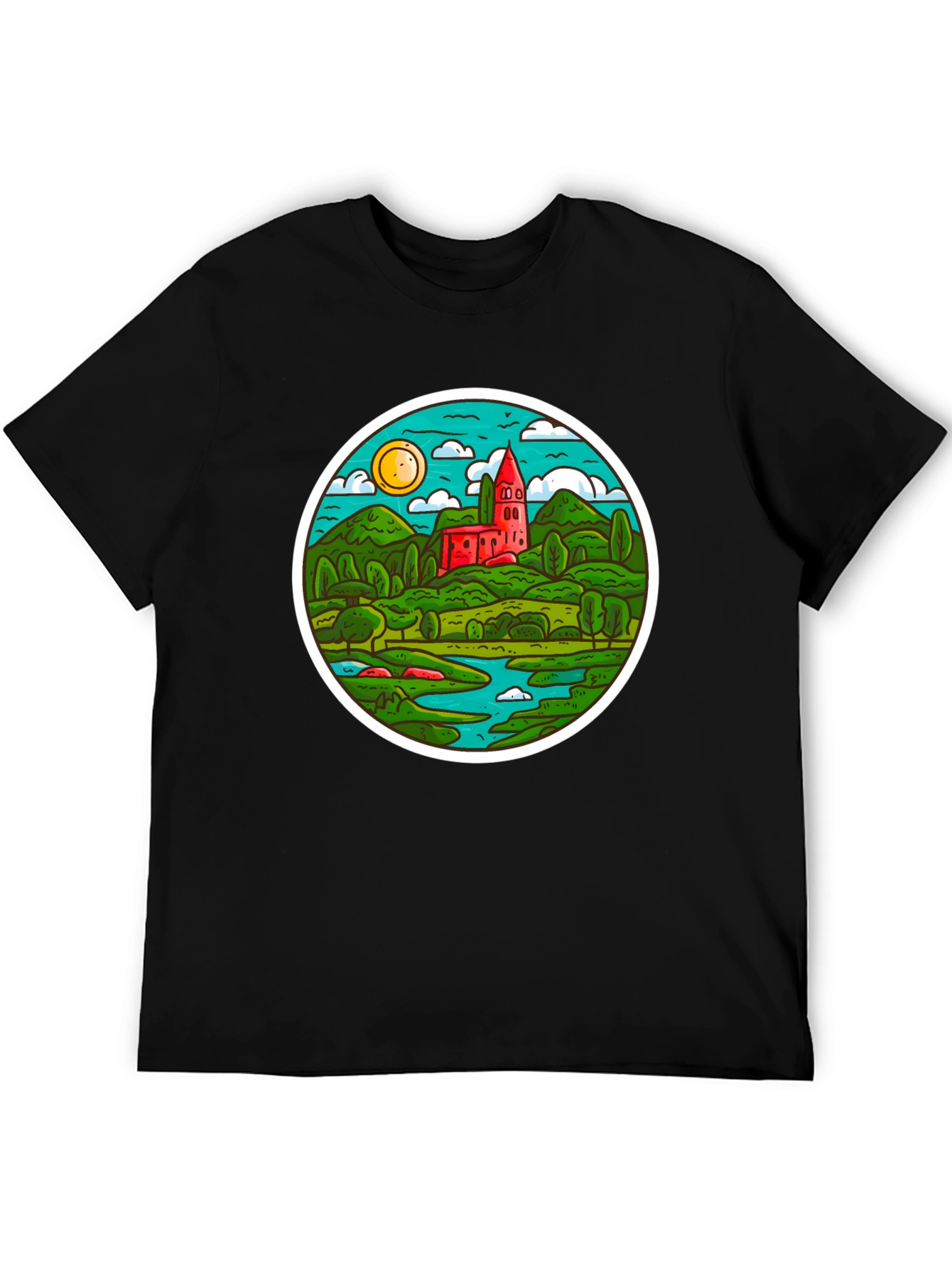 Scenic Landscape T-Shirt - Round Design