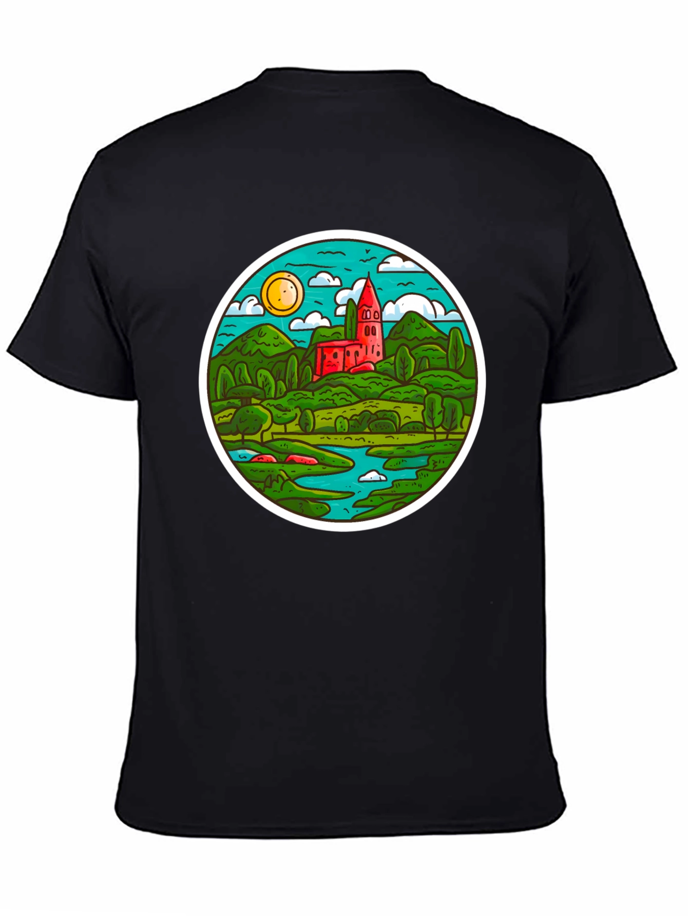 Scenic Landscape T-Shirt - Round Design