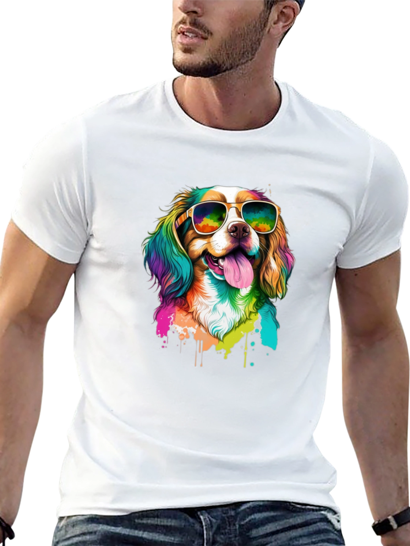 Cool Dog in Sunglasses Black T-Shirt