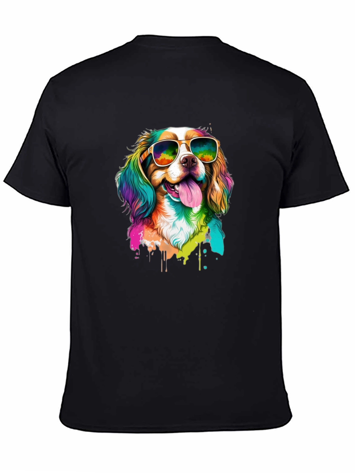 Cool Dog in Sunglasses Black T-Shirt