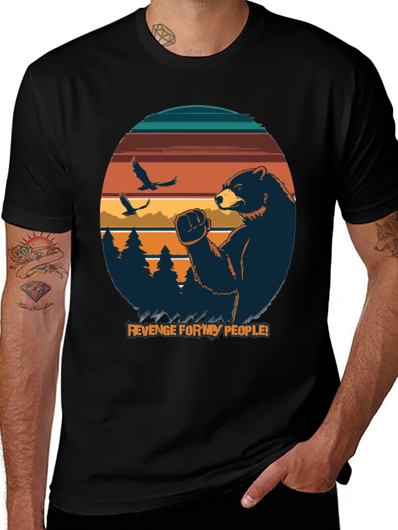 Revenge for My People Bear Graphic Tee