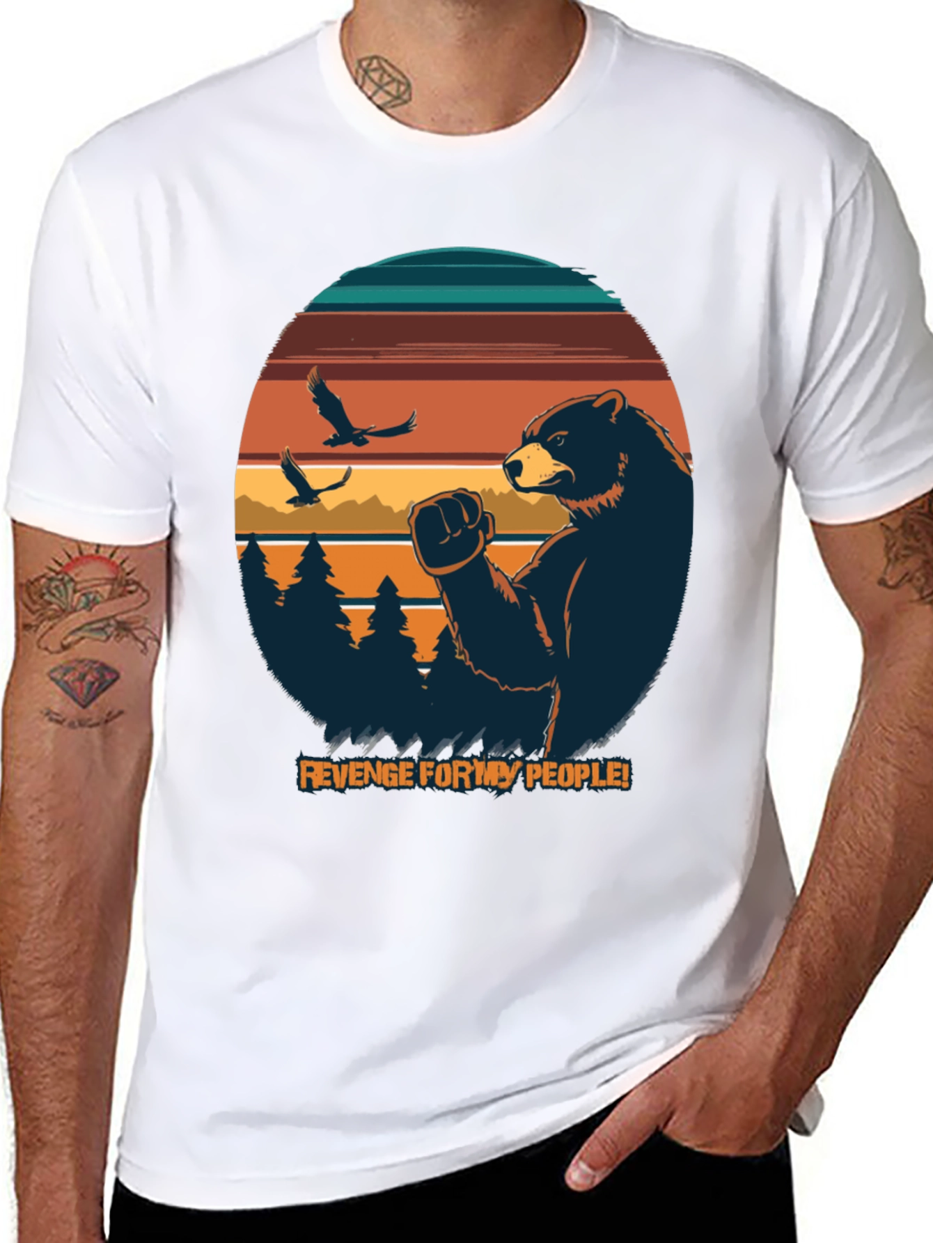 Revenge for My People Bear Graphic Tee