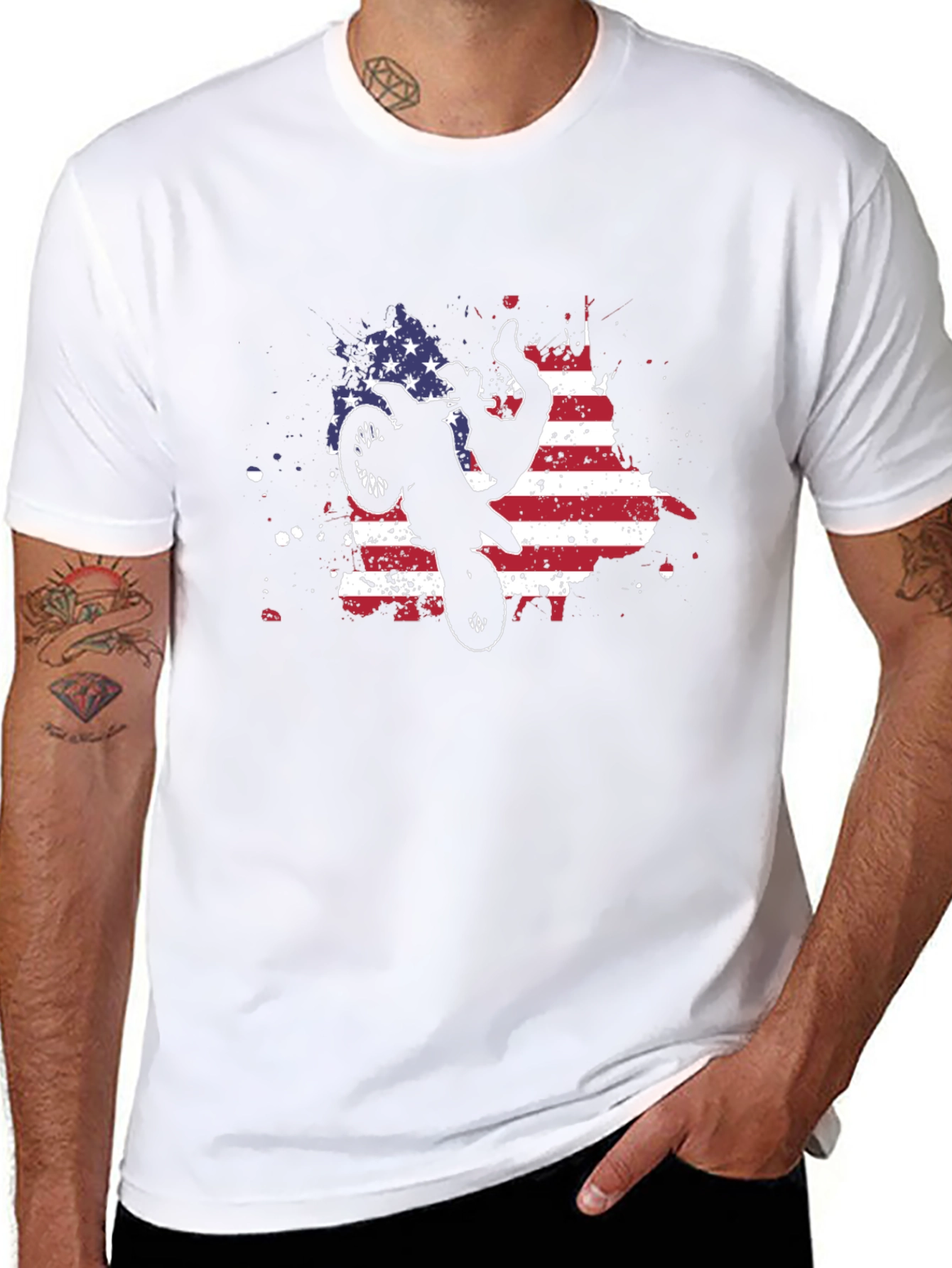 American Flag Motocross T-Shirt - Black