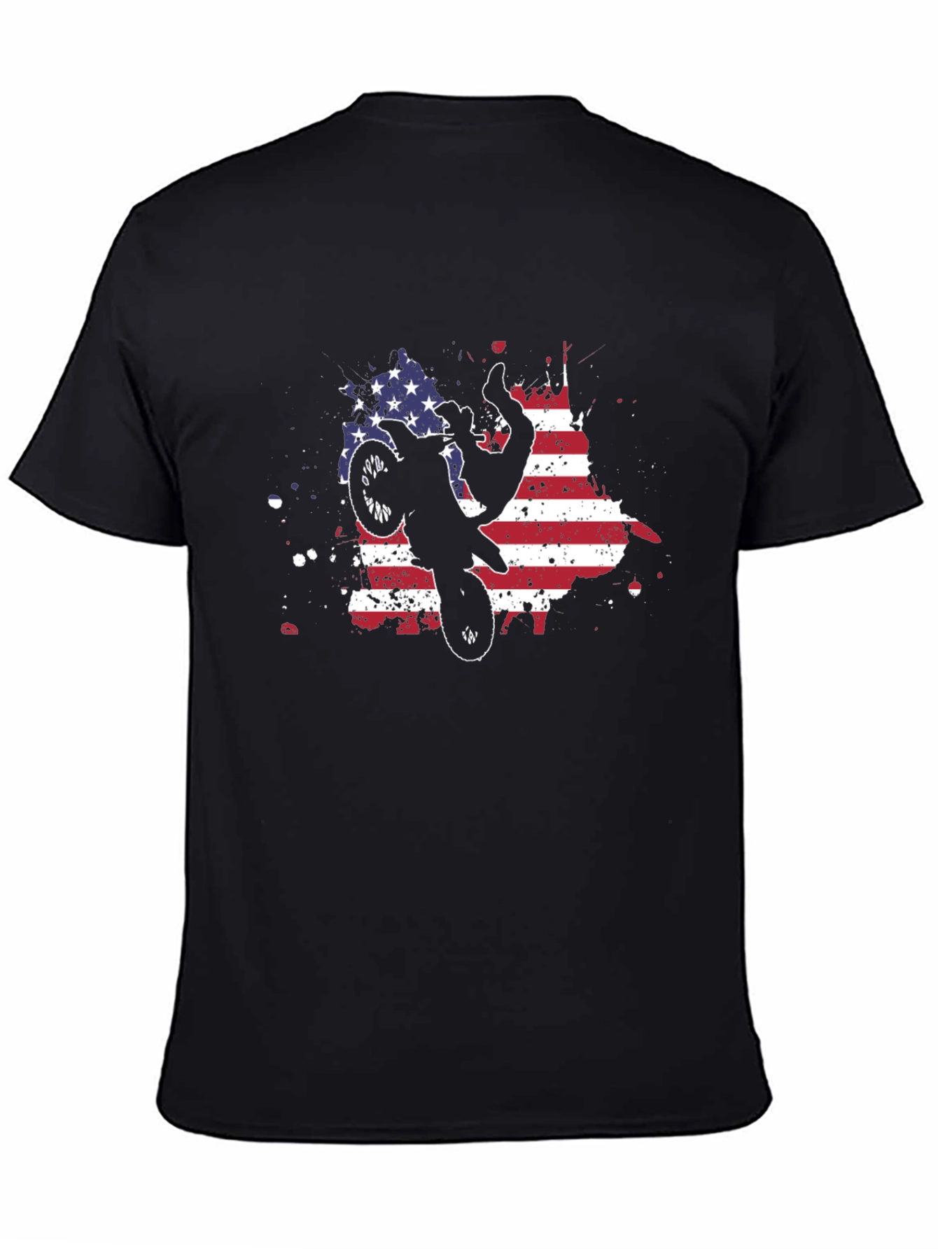 American Flag Motocross T-Shirt - Black
