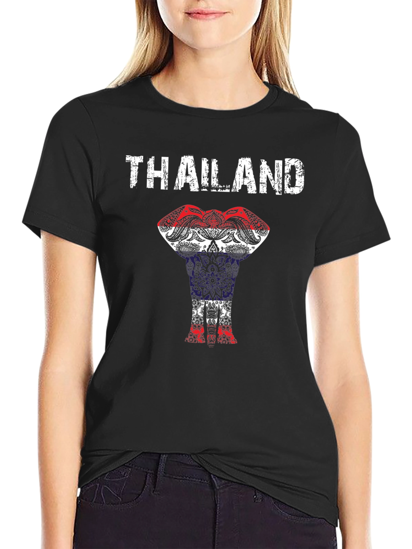 Thailand Elephant Flag Graphic T-Shirt