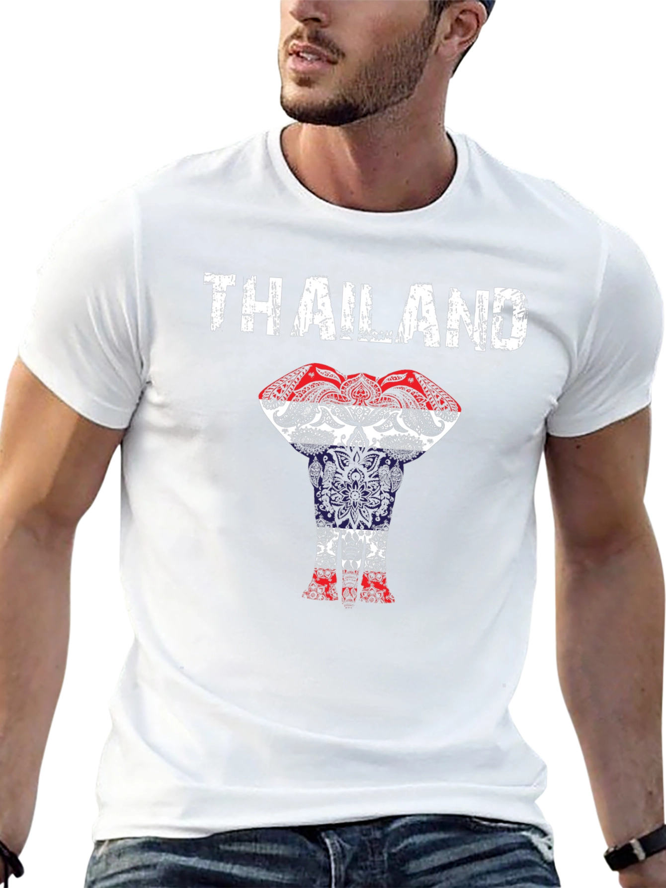 Thailand Elephant Flag Graphic T-Shirt