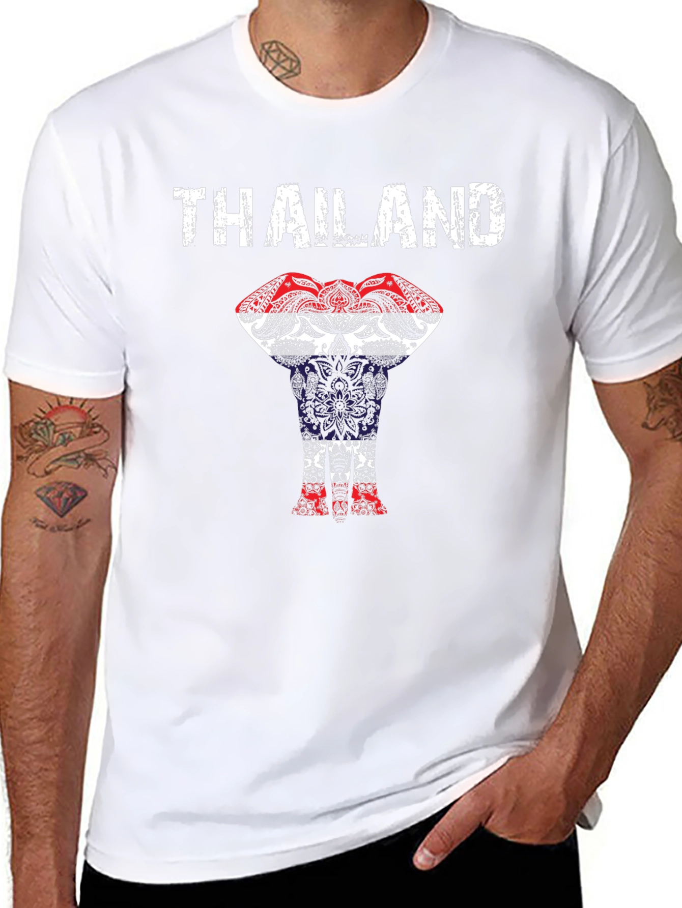 Thailand Elephant Flag Graphic T-Shirt