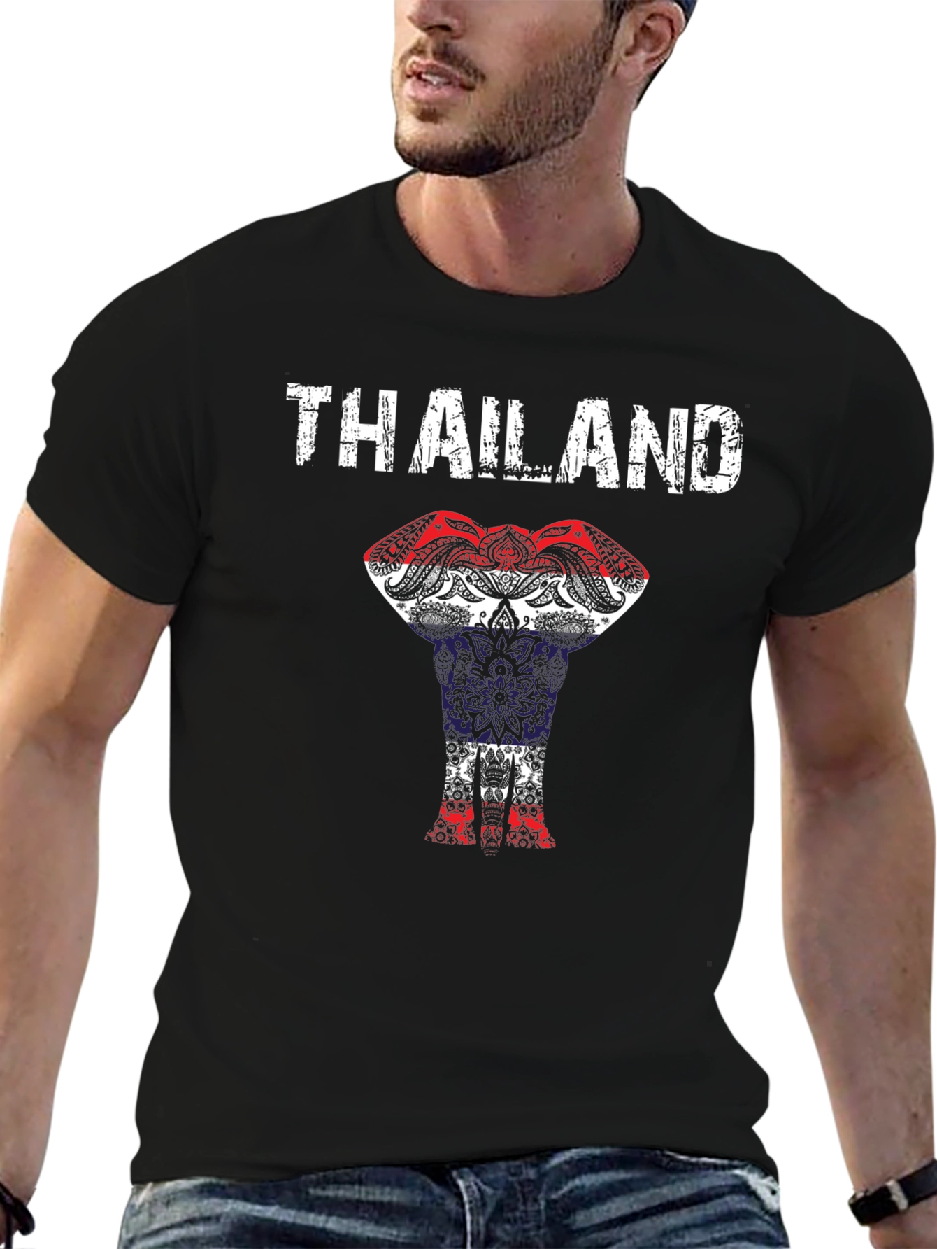 Thailand Elephant Flag Graphic T-Shirt