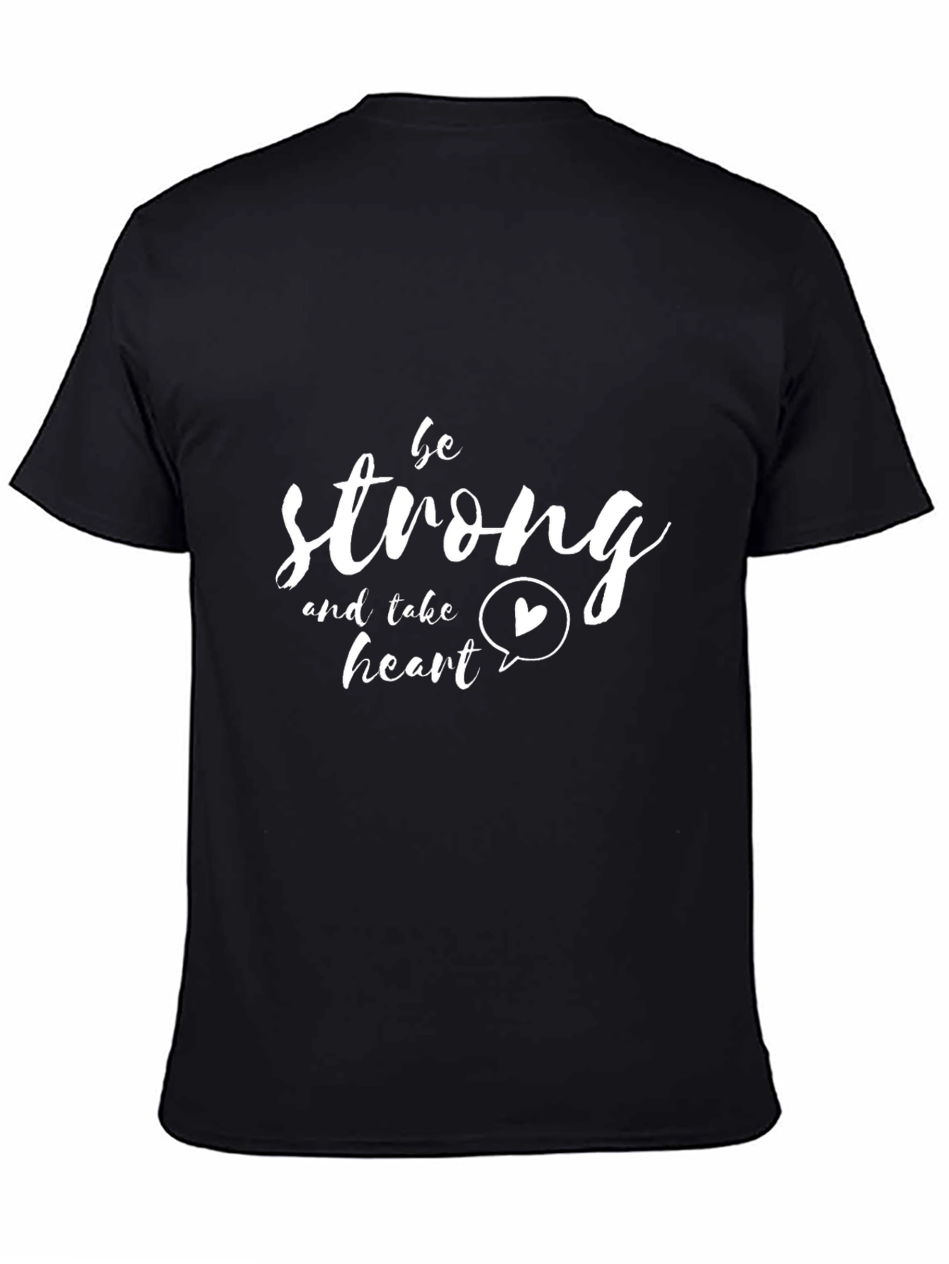 Be Strong Heart Graphic Black T-Shirt