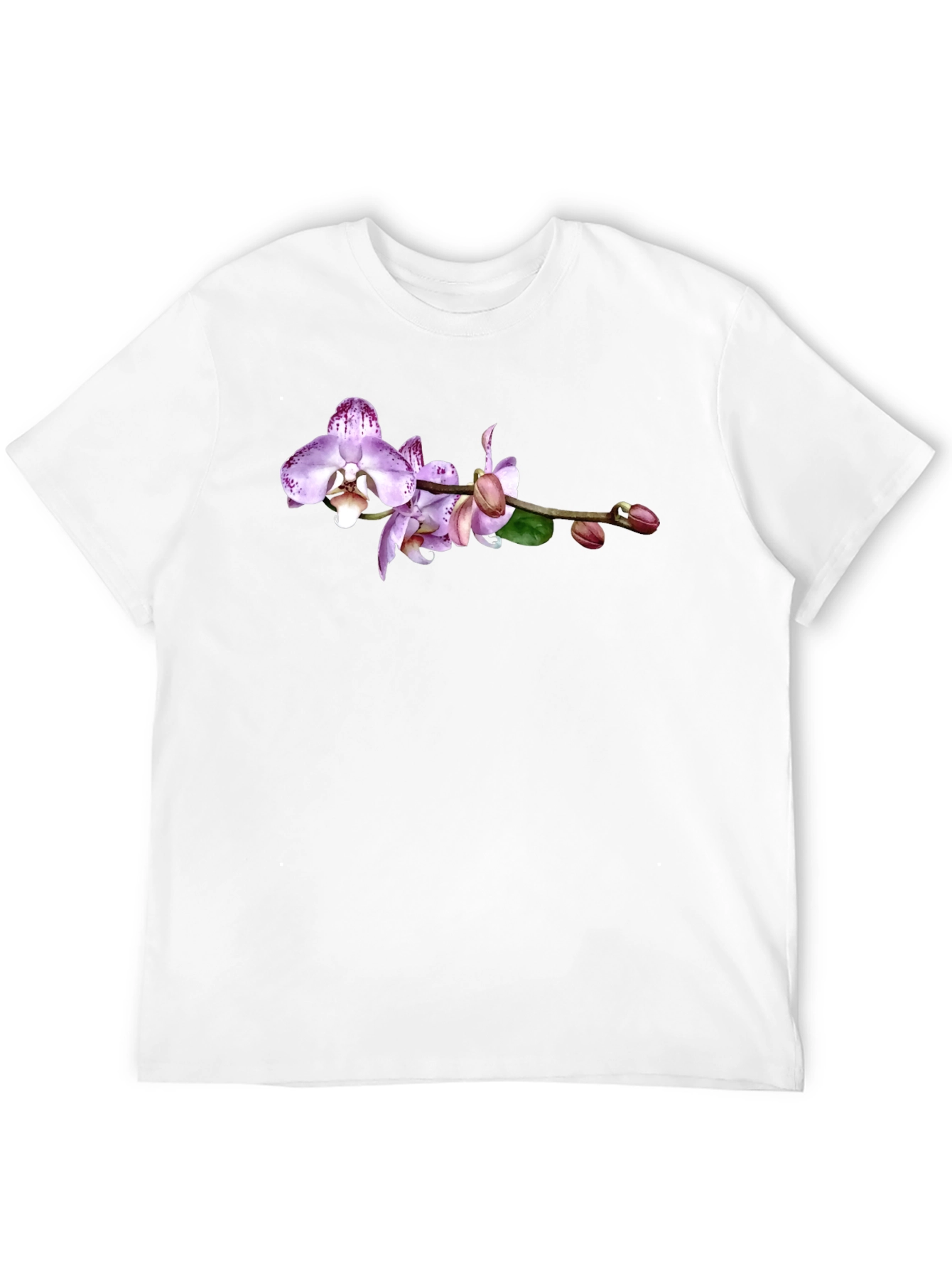 Orchid Floral Graphic Print Black T-Shirt