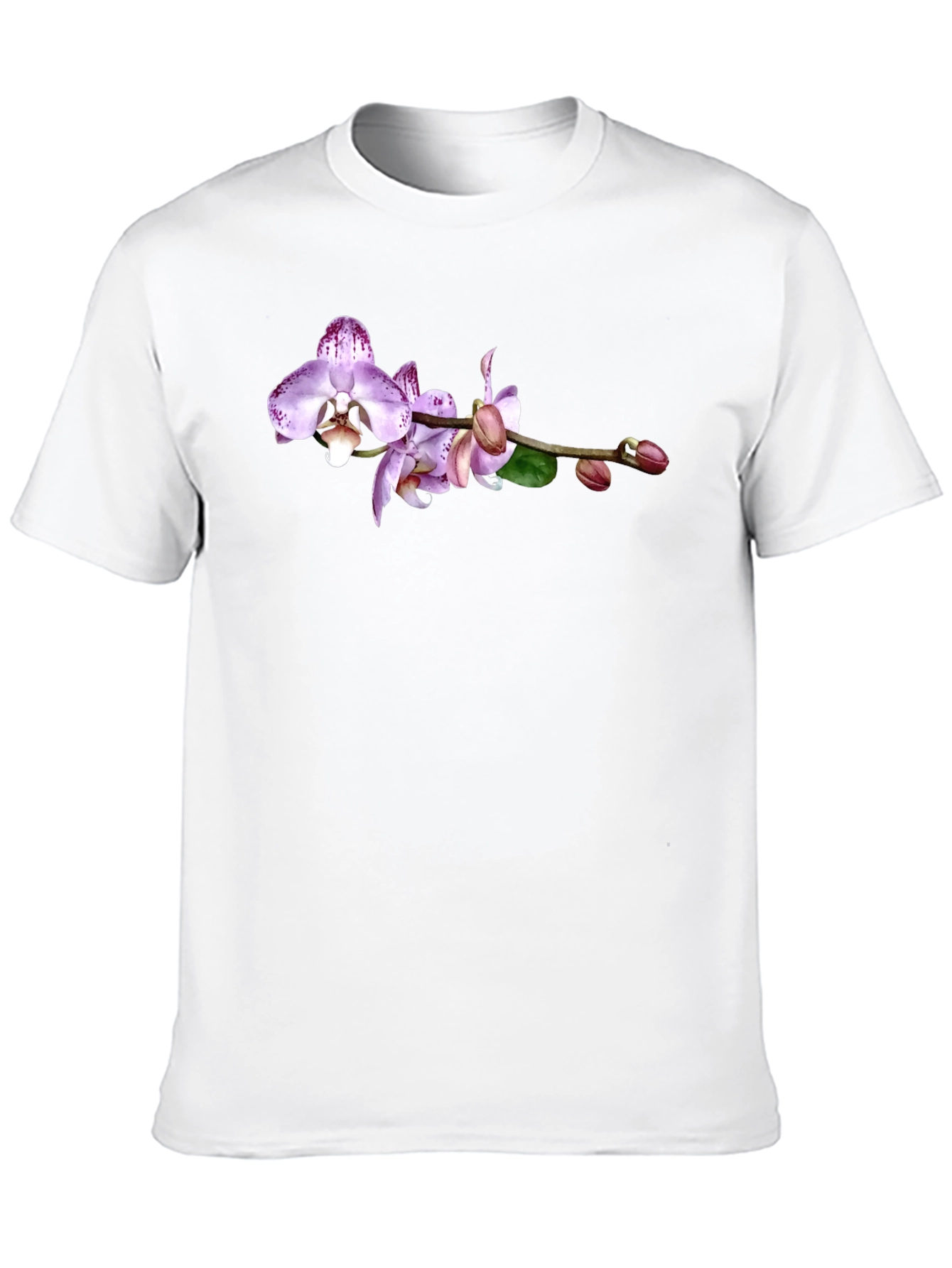 Orchid Floral Graphic Print Black T-Shirt