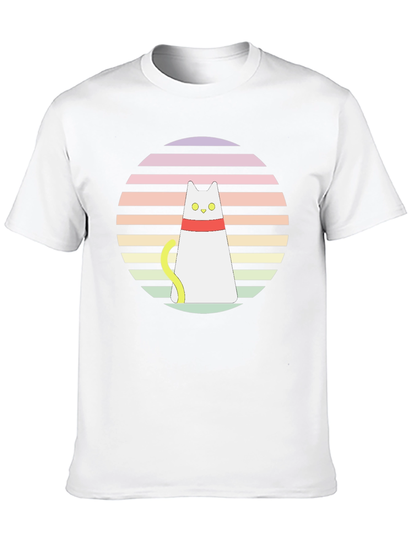 Retro Cat Graphic T-Shirt - Black Cotton Blend