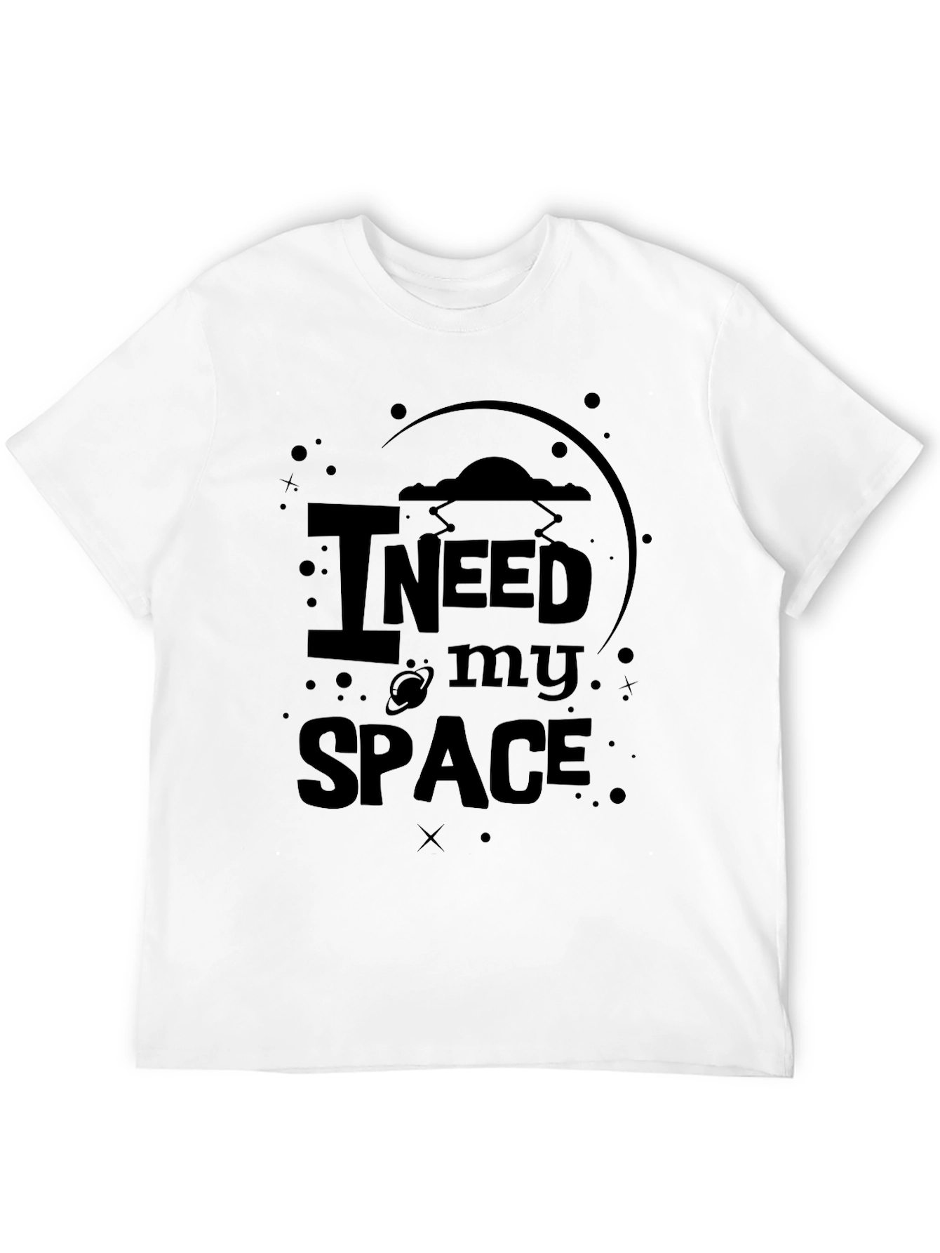 I Need My Space Graphic T-Shirt - Black