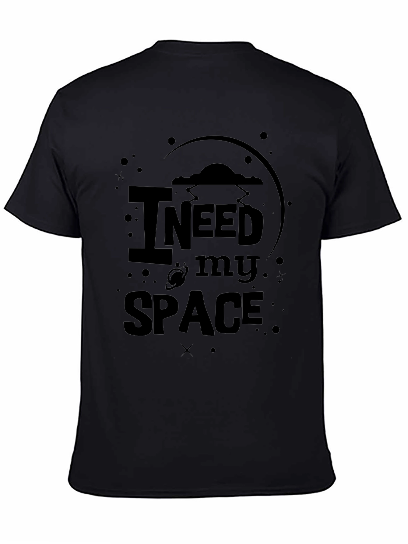 I Need My Space Graphic T-Shirt - Black