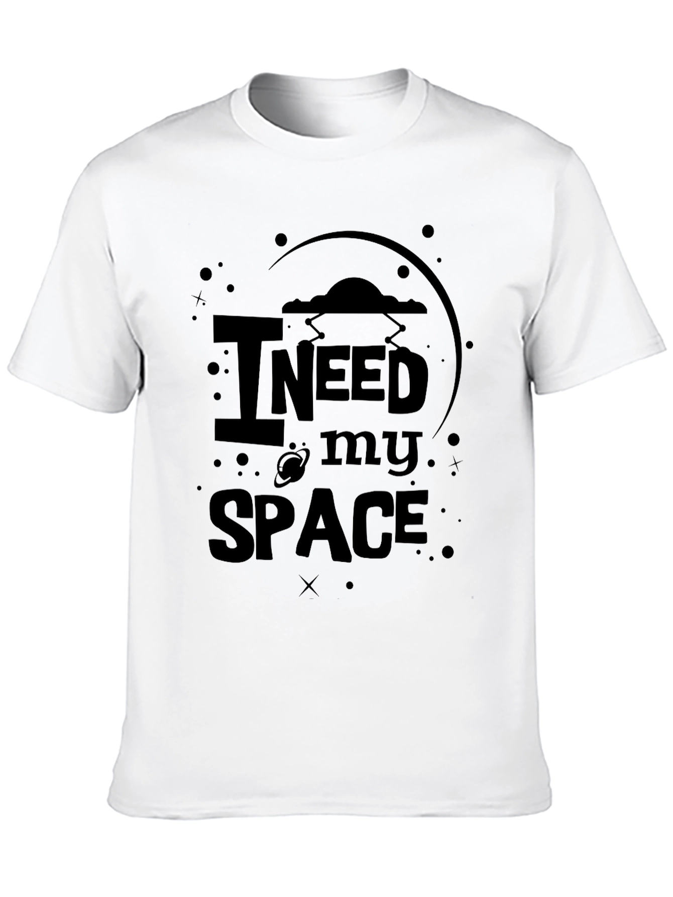 I Need My Space Graphic T-Shirt - Black