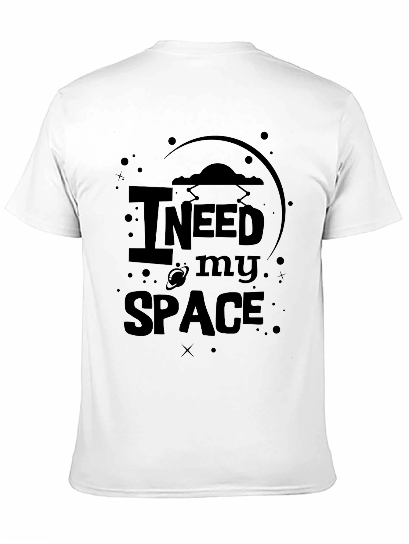 I Need My Space Graphic T-Shirt - Black