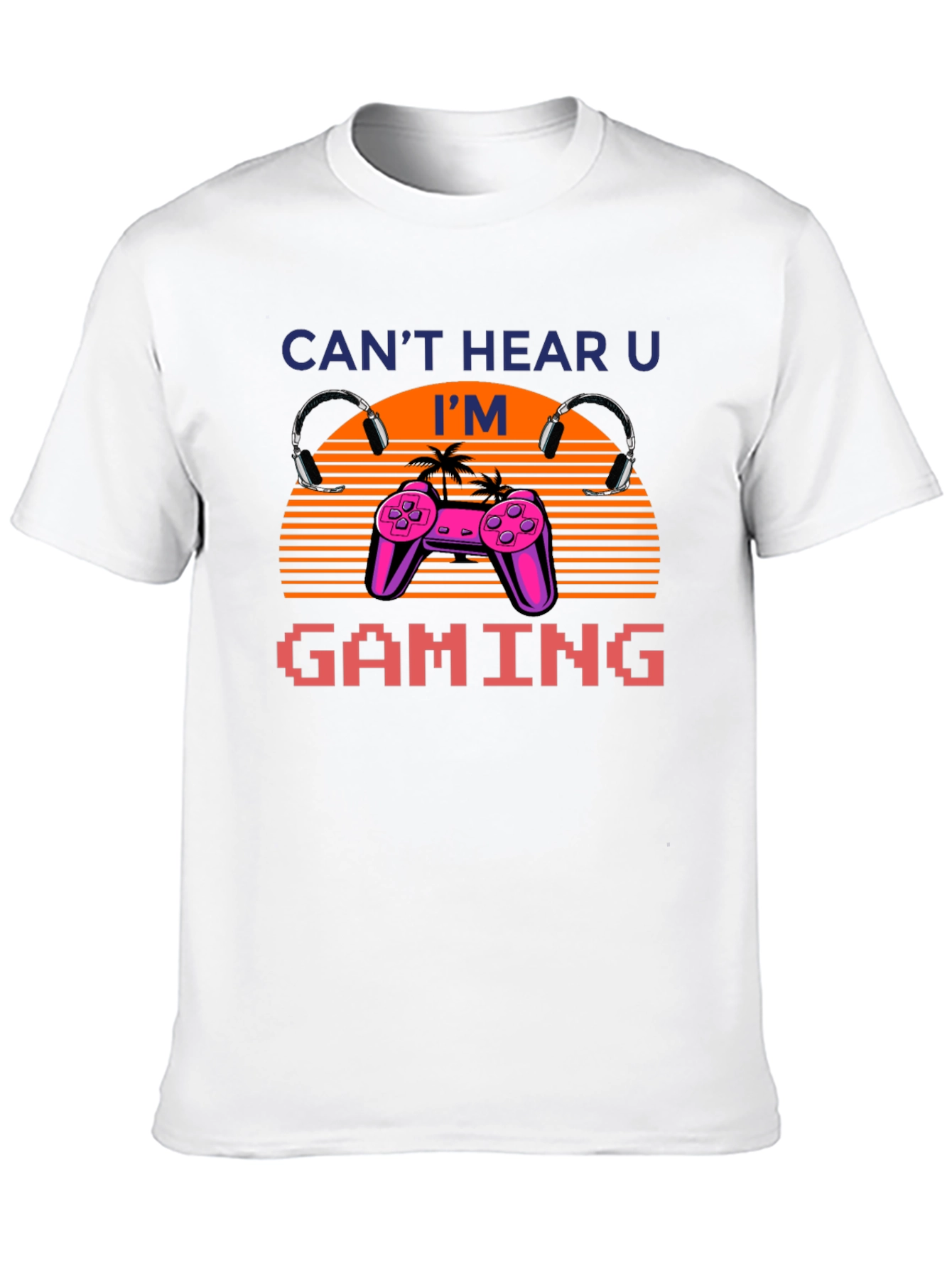 Cant Hear U Im Gaming Retro Style Black T-Shirt