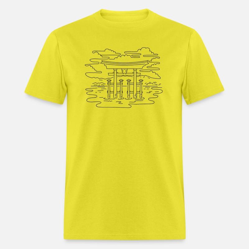 Island Shrine of Itsukushima Japan Mono Line Art