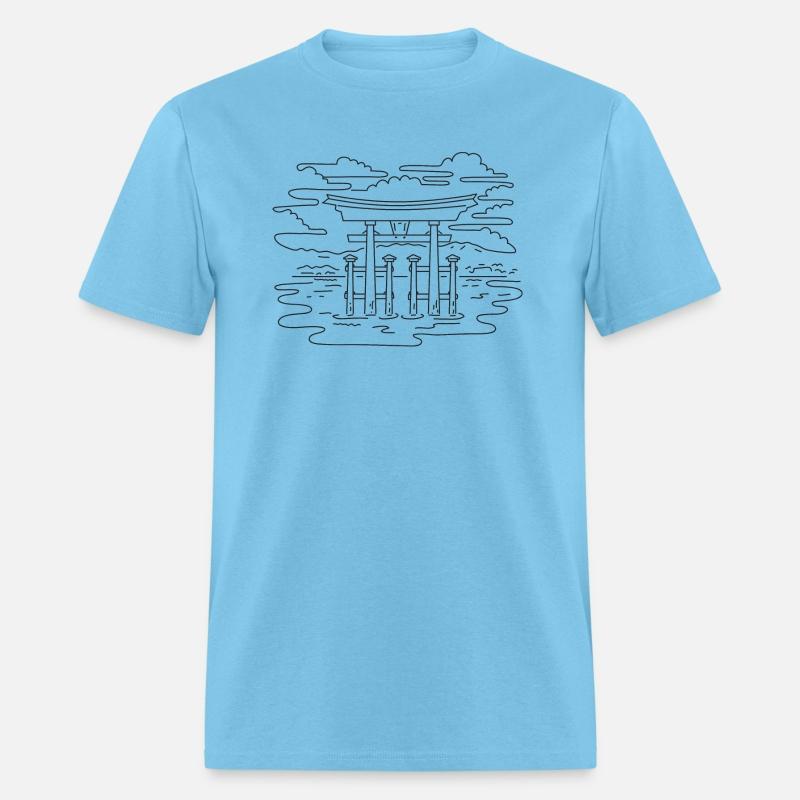Island Shrine of Itsukushima Japan Mono Line Art