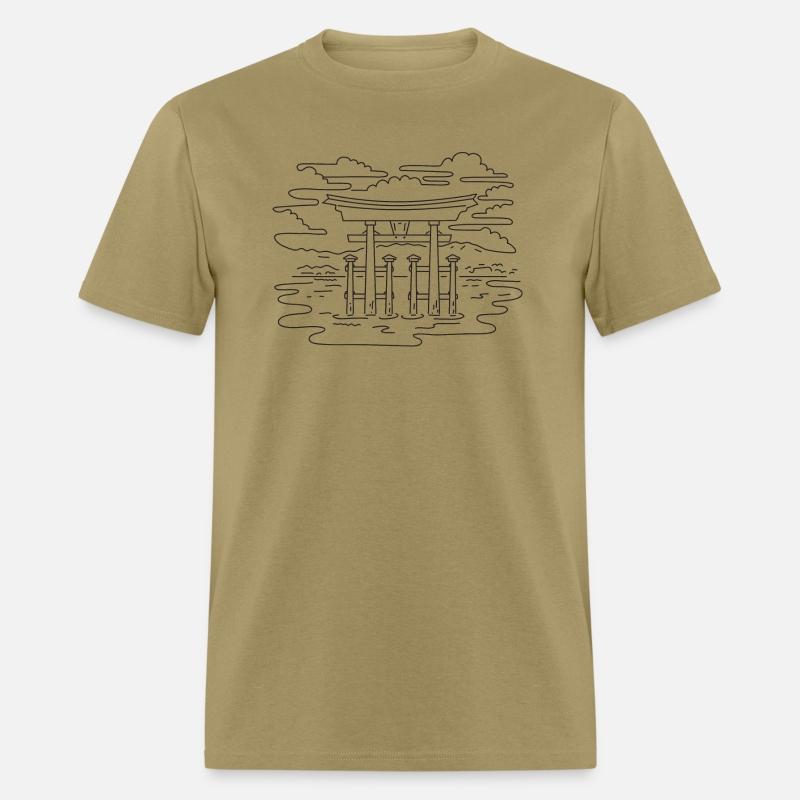 Island Shrine of Itsukushima Japan Mono Line Art