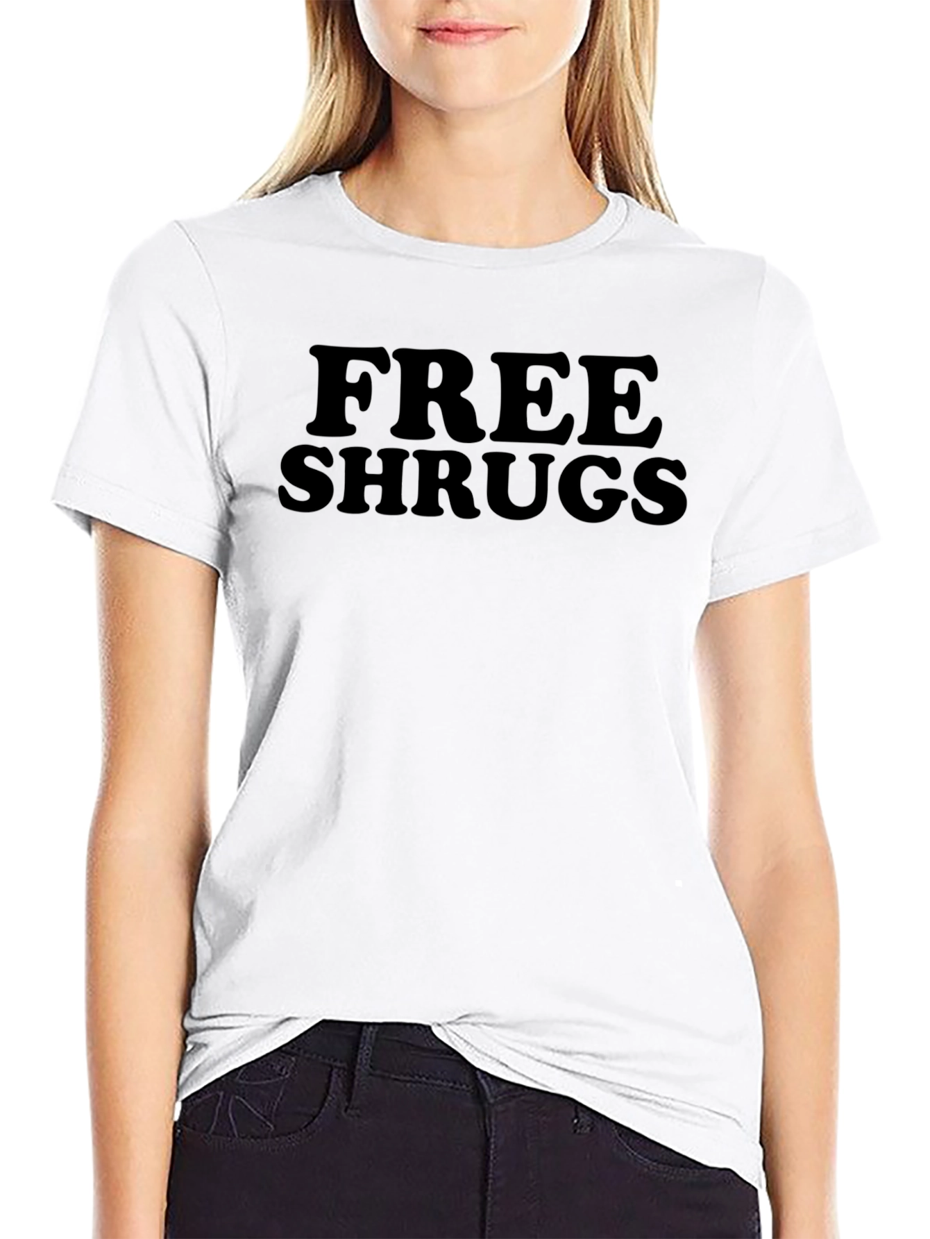Free Shrugs Graphic Black T-Shirt