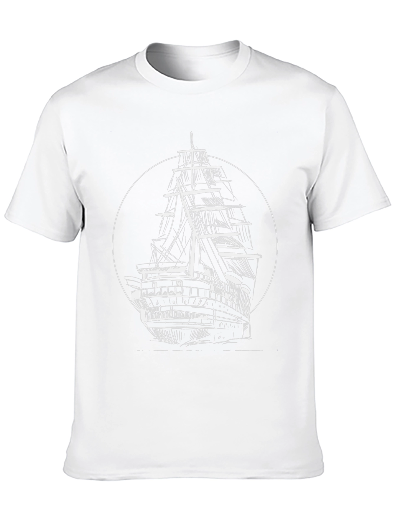 Nautical Ship Graphic T-Shirt - Black