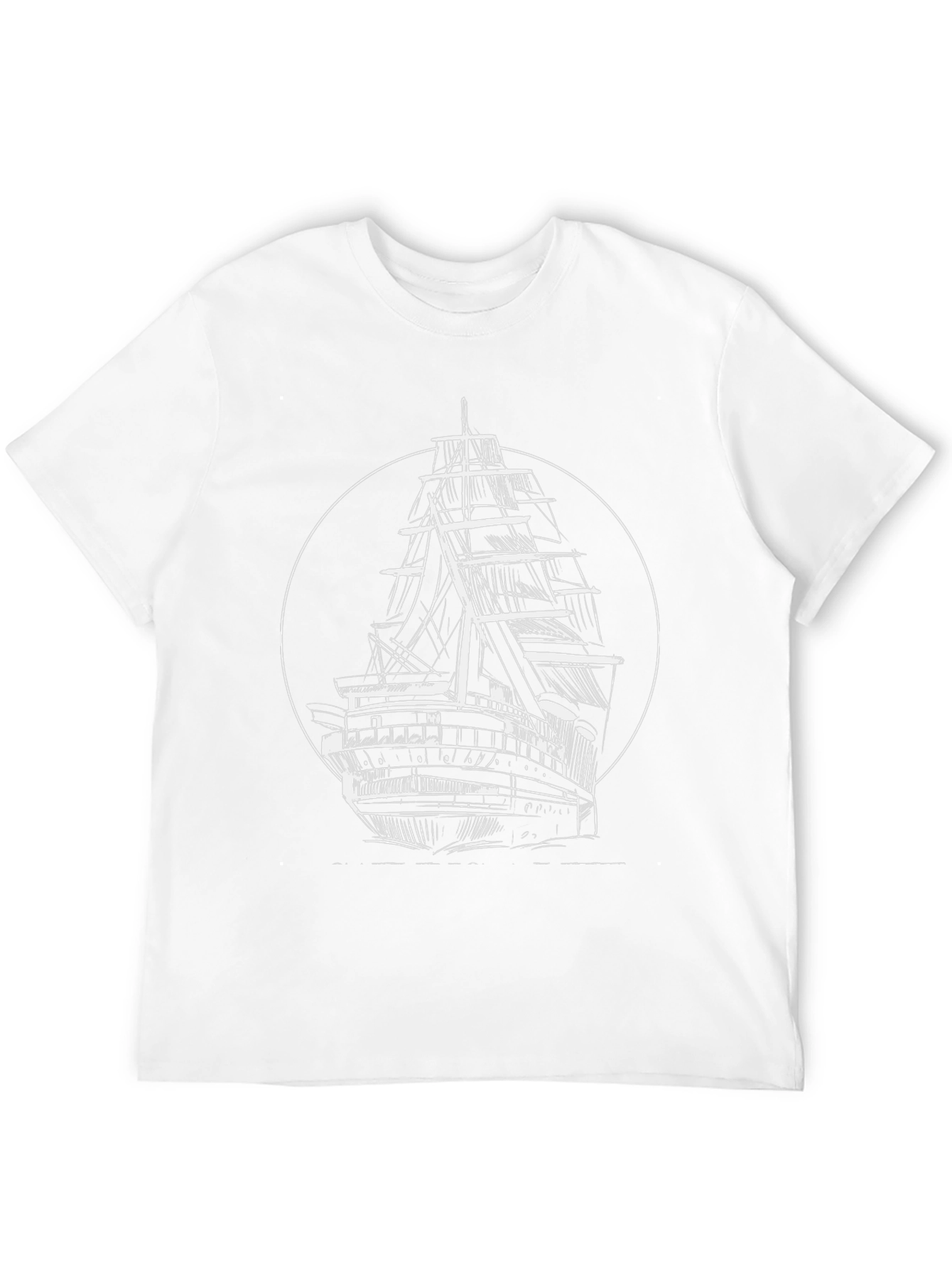 Nautical Ship Graphic T-Shirt - Black
