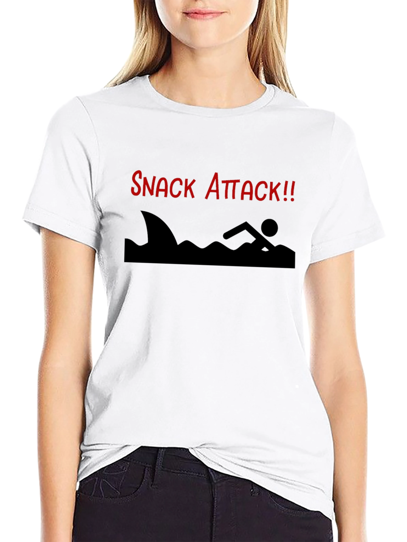 Snack Attack Graphic T-Shirt - Shark Humor Tee